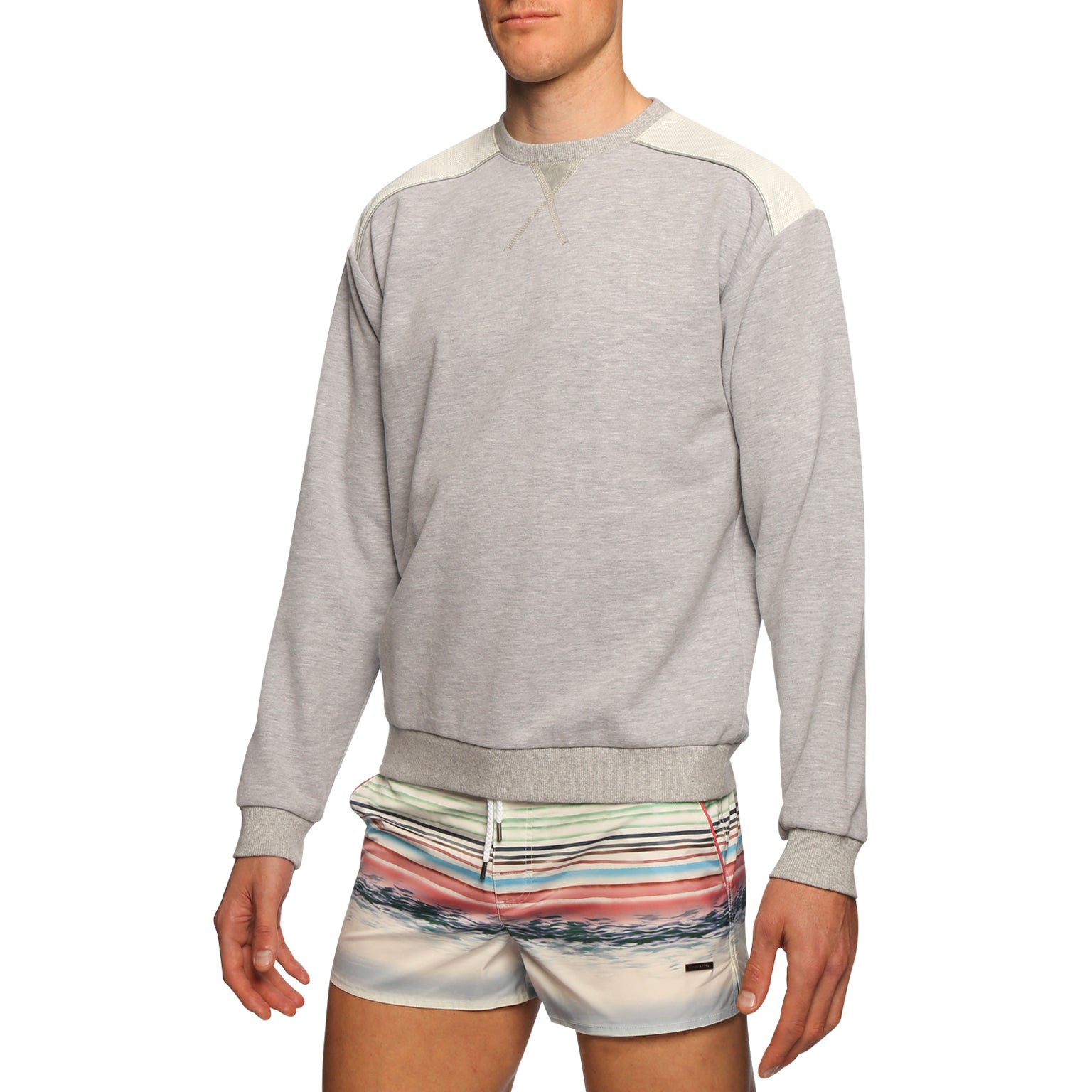 SAVE 70%- Varsity Grey Tech Jersey Fleece Sweatshirt - parke & ronen