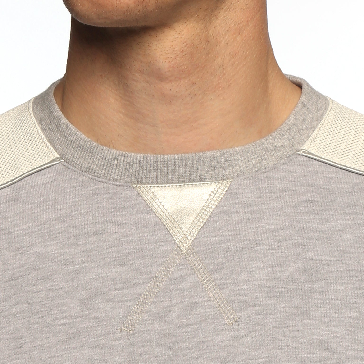SAVE 70%- Varsity Grey Tech Jersey Fleece Sweatshirt - parke & ronen