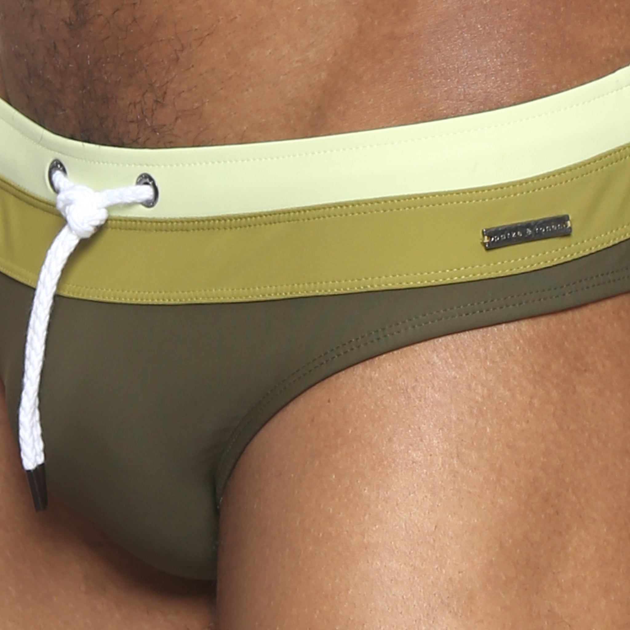 NEW- Army Green Colorblock Meridian Bikini