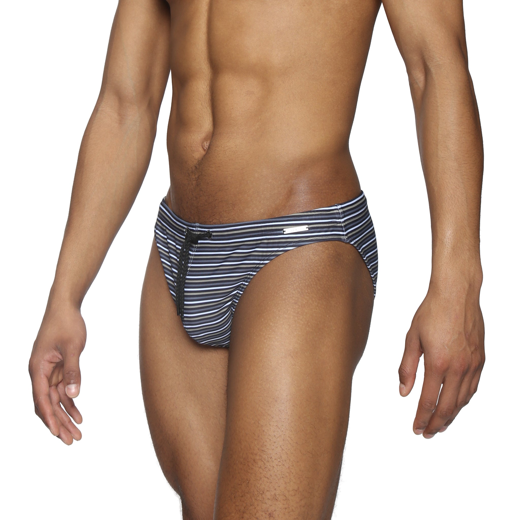 Black Pinline Printed Blade Bikini - Parke & Ronen