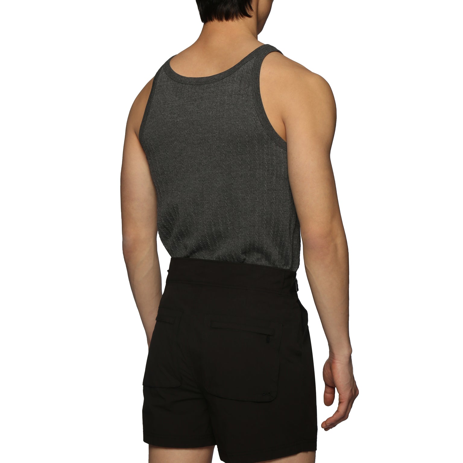 SPRING '24- Heather Charcoal Cable Knit Firenze Tank