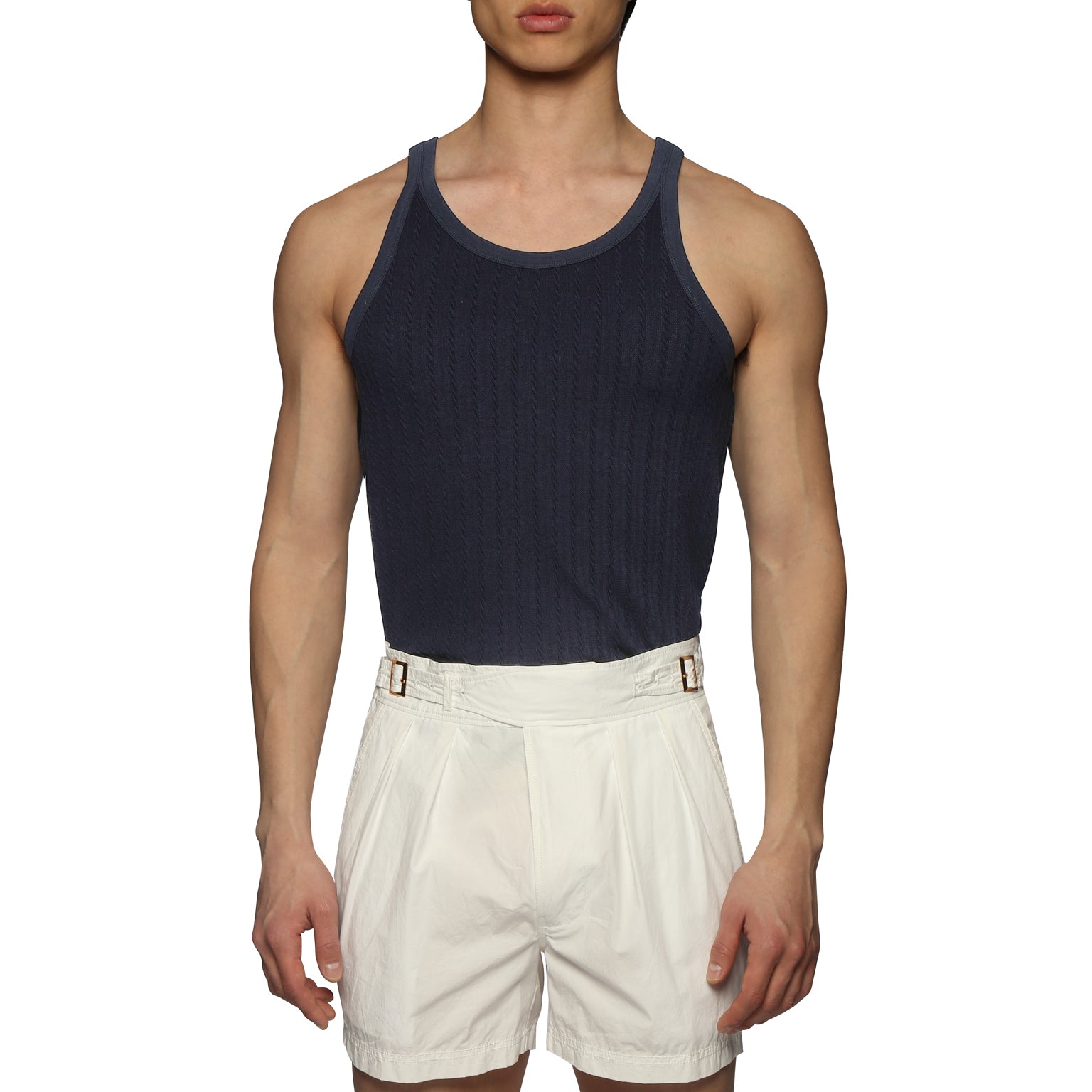 SPRING '24- Navy Cable Knit Firenze Tank