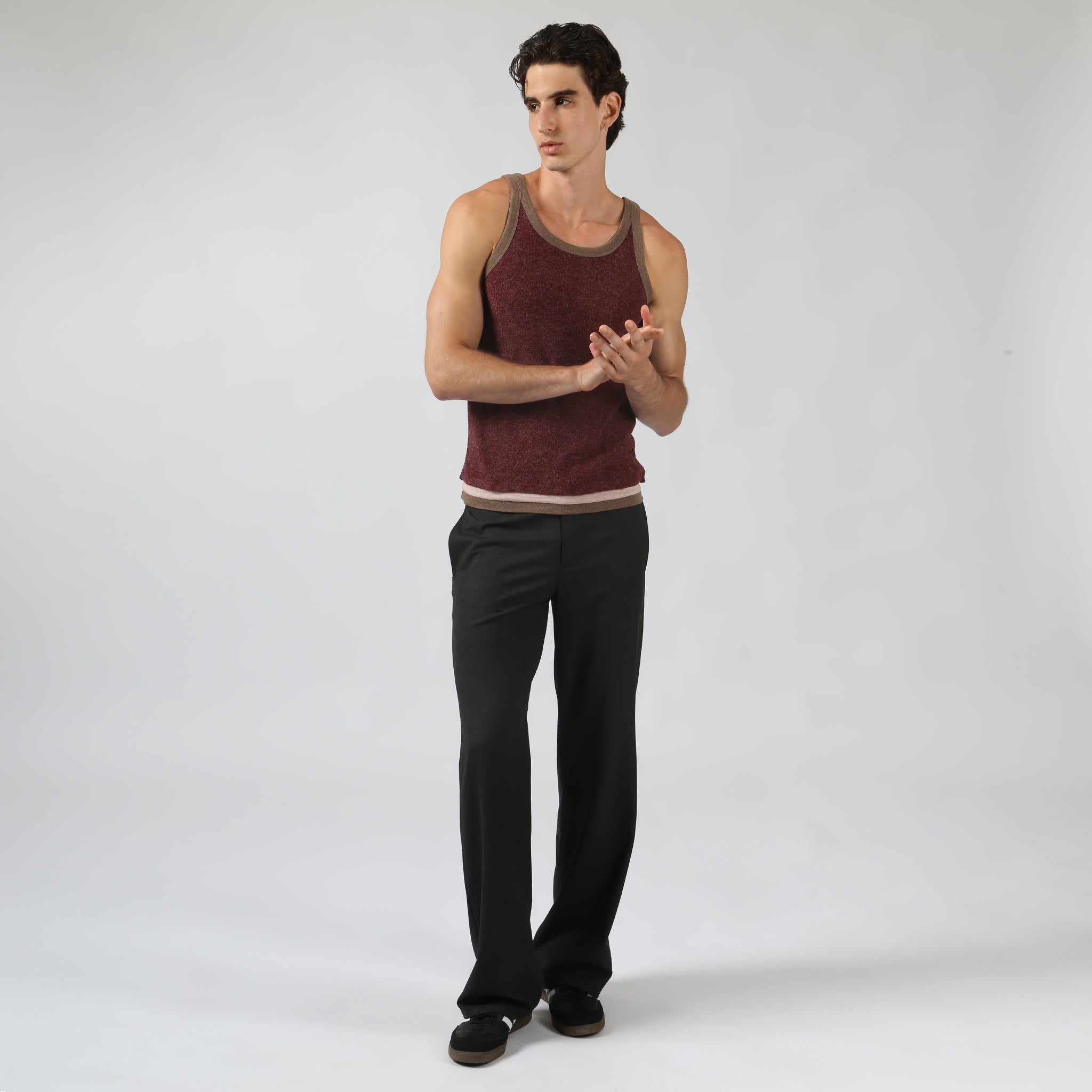 Burgundy Rowe Bouclé Tank