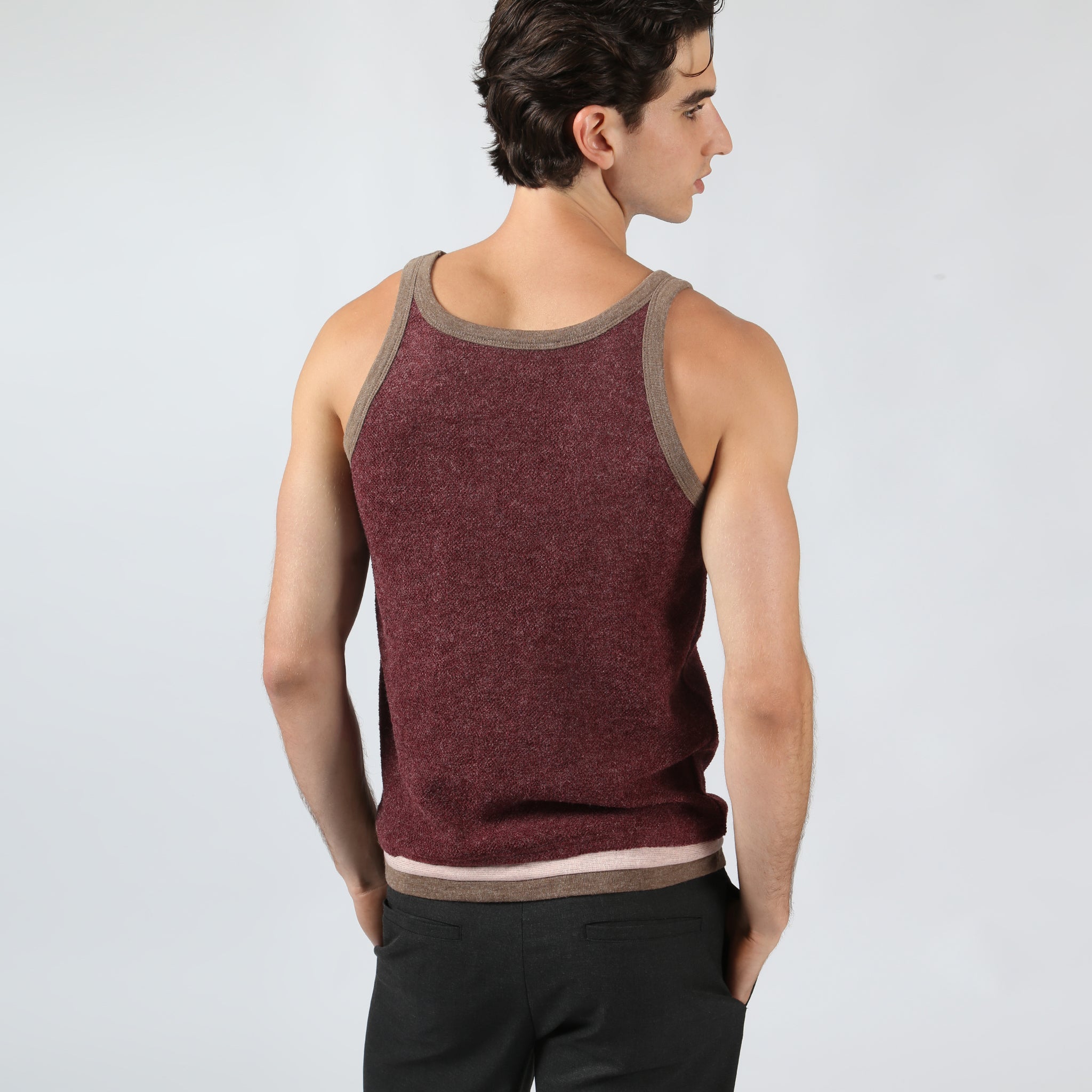 Burgundy Rowe Bouclé Tank