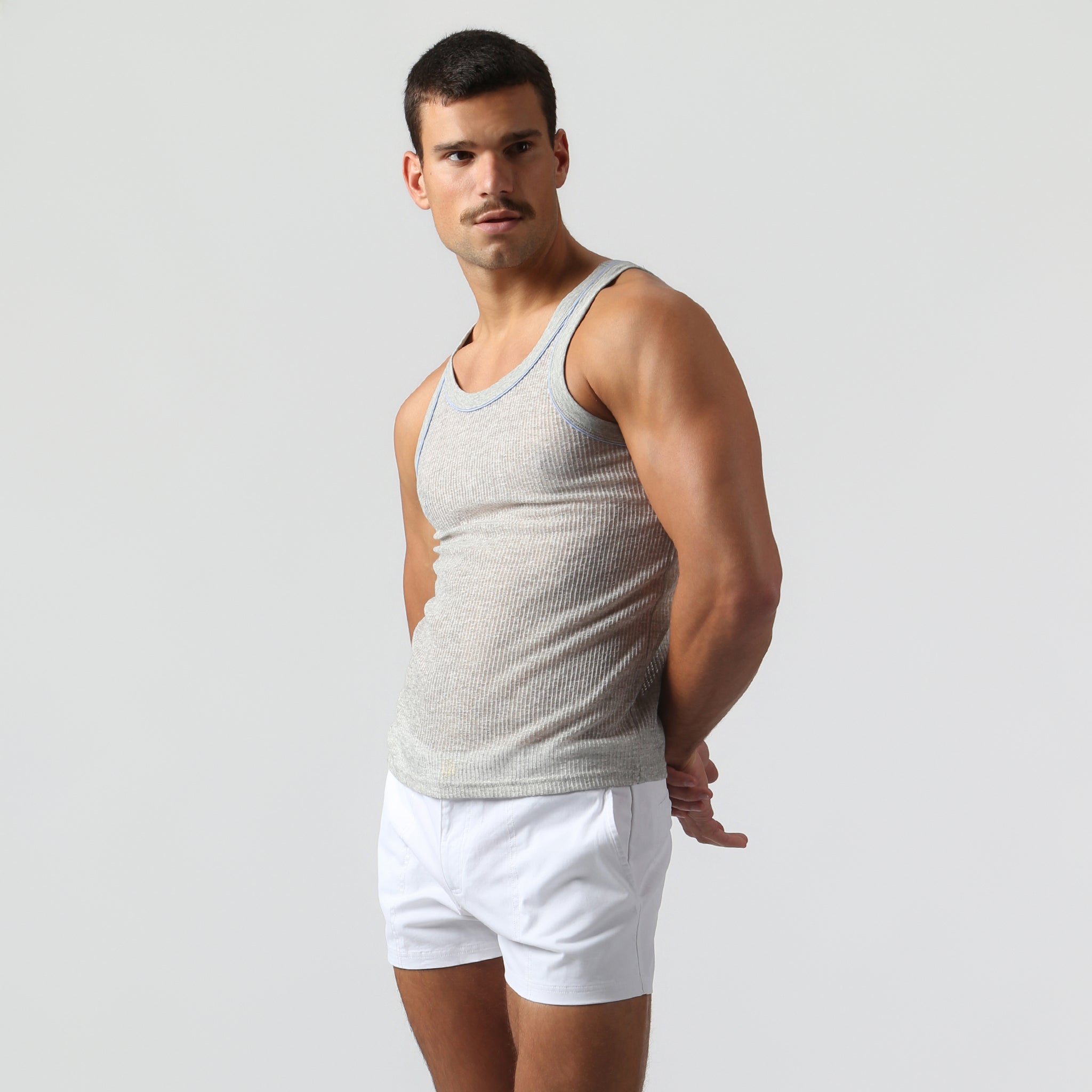 NEW- Soft Grey Sereno Rib Tank