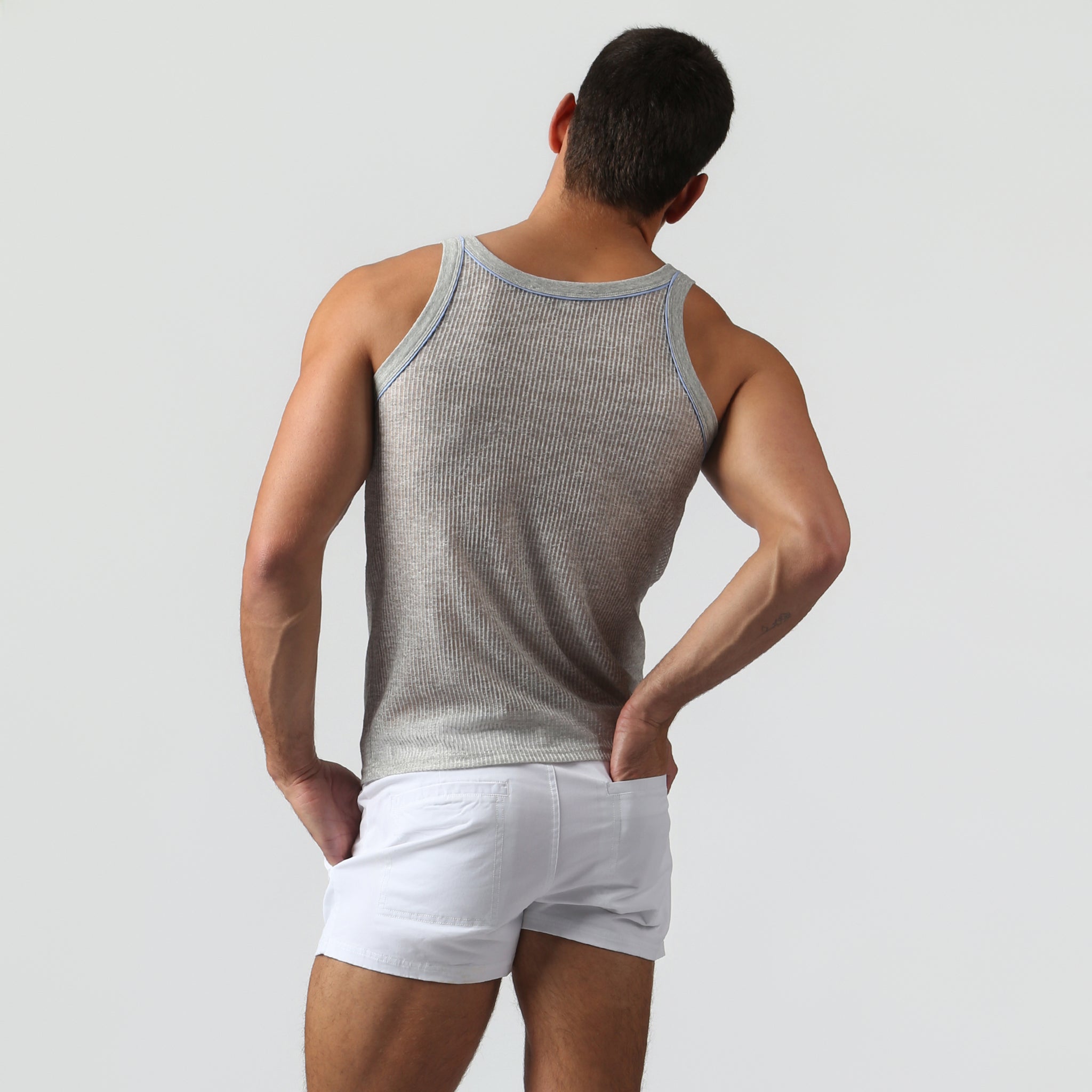 NEW- Soft Grey Sereno Rib Tank