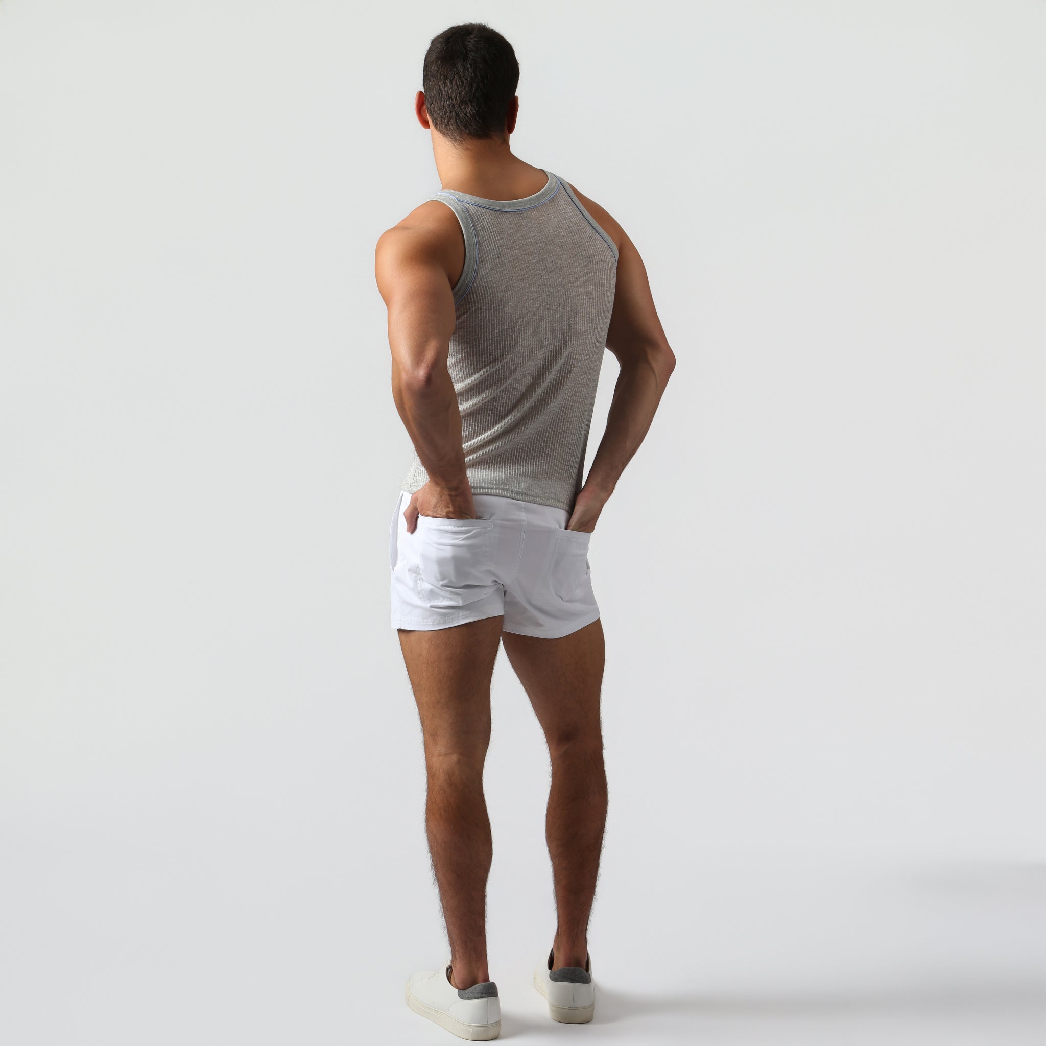 NEW- Soft Grey Sereno Rib Tank