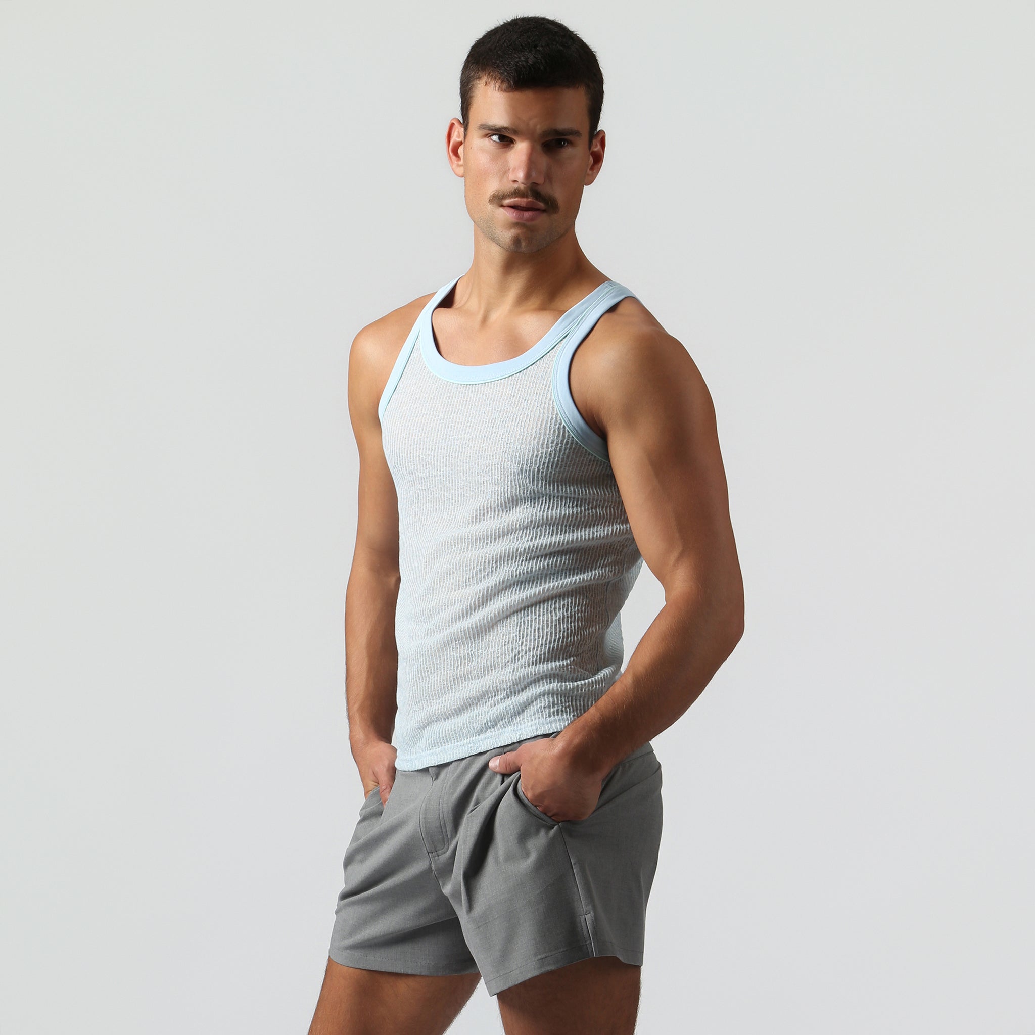 NEW- Sky Blue Sereno Rib Tank
