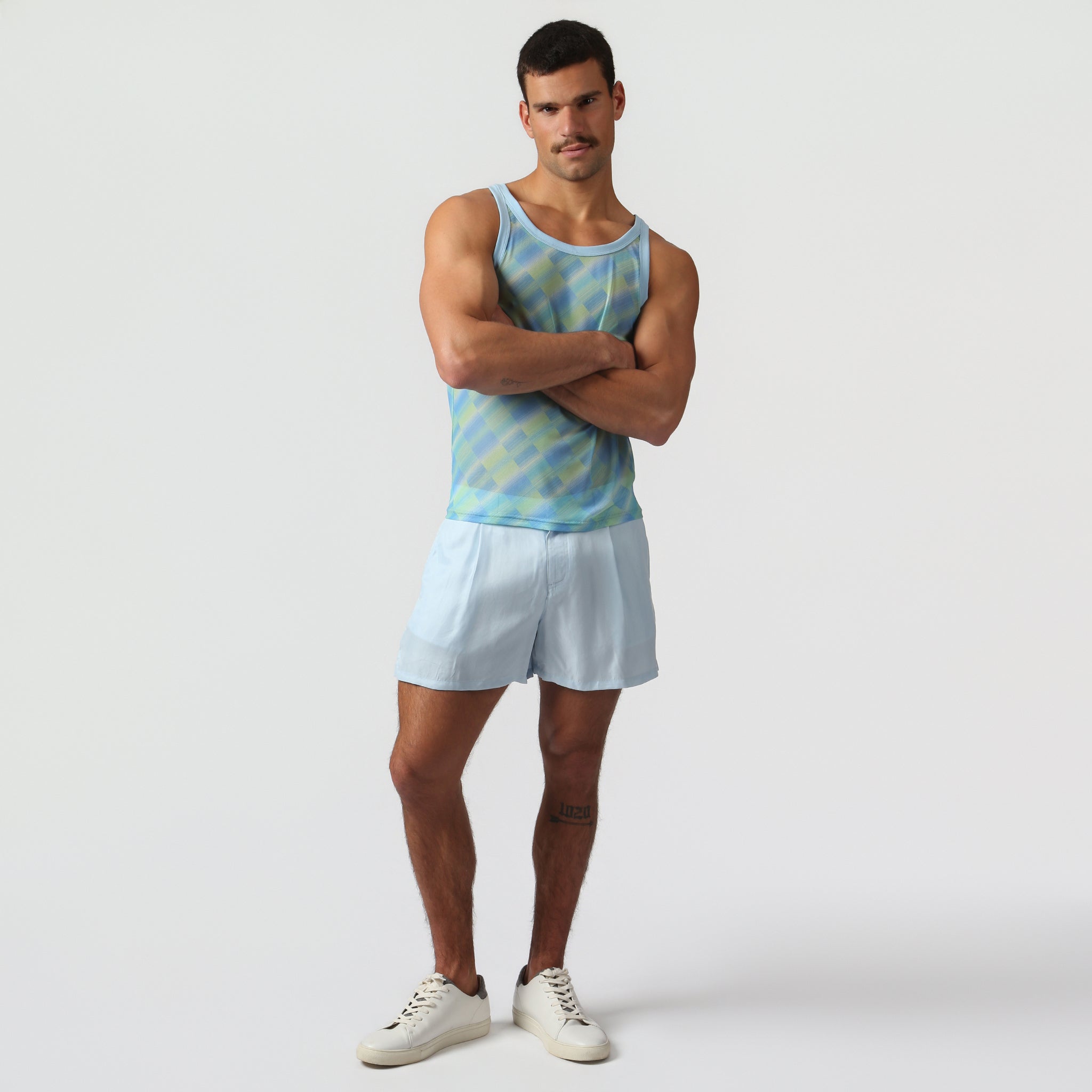 NEW- Azure Twilo Print Mesh Roxy Tank
