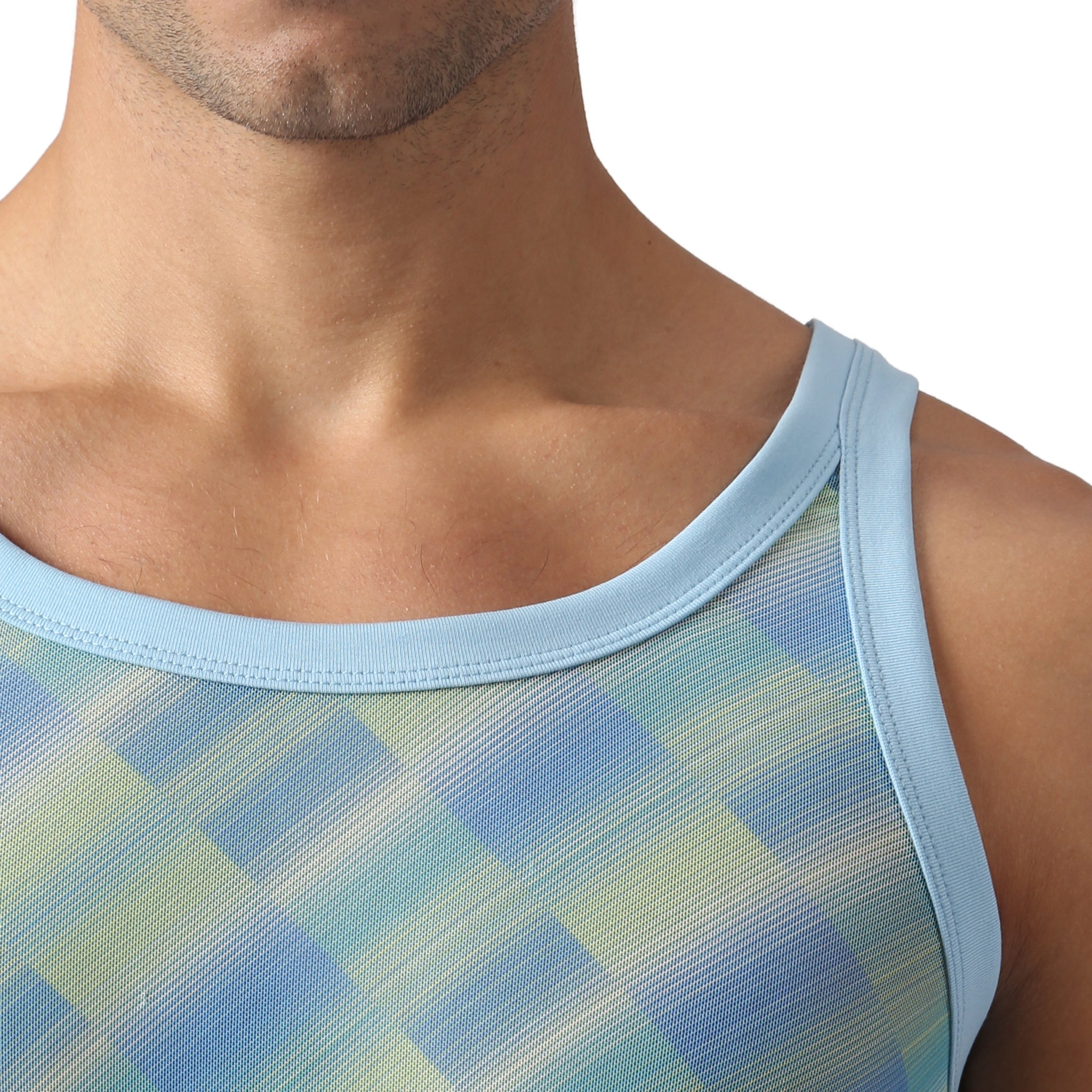 NEW- Azure Twilo Print Mesh Roxy Tank