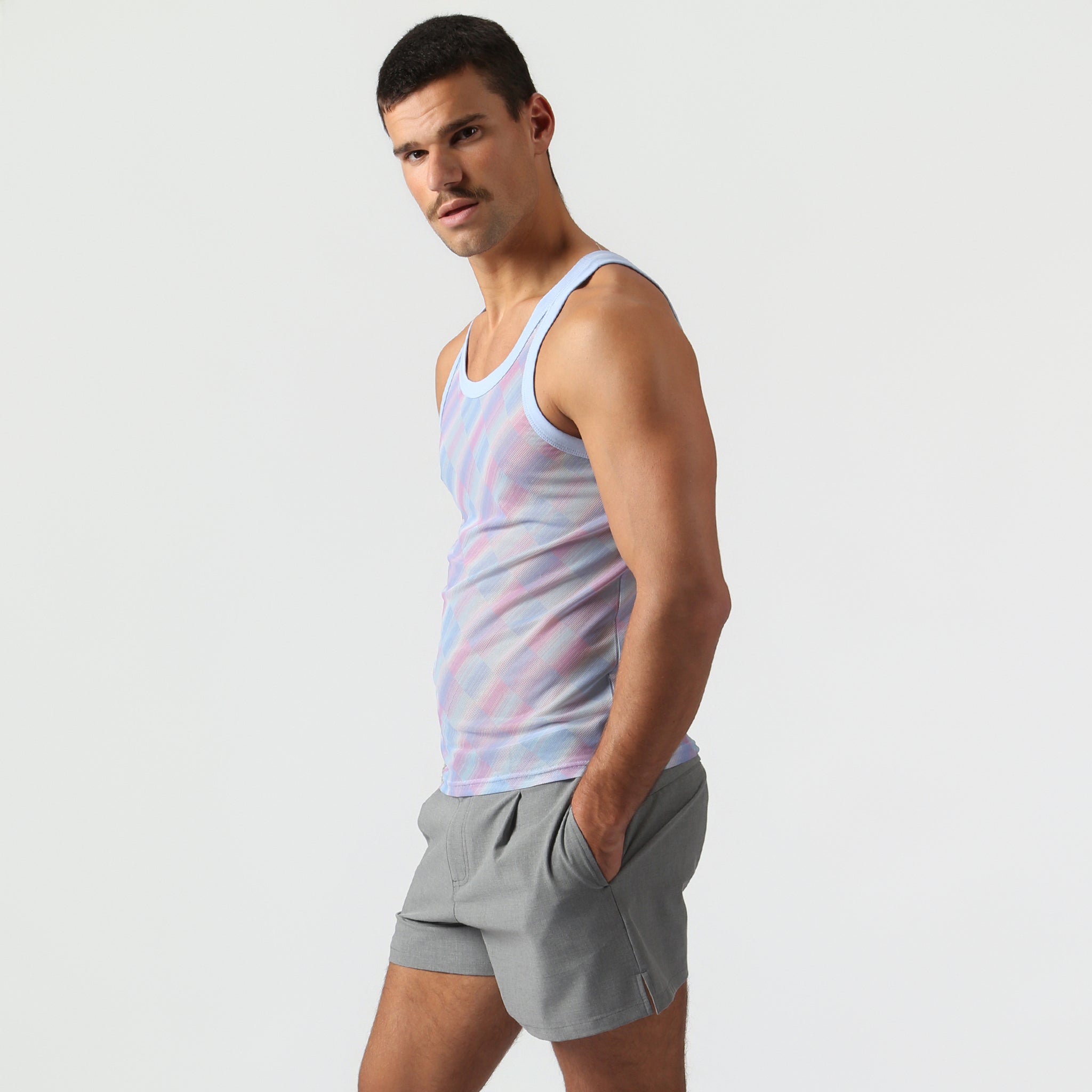 NEW- Lavender Twilo Print Mesh Roxy Tank