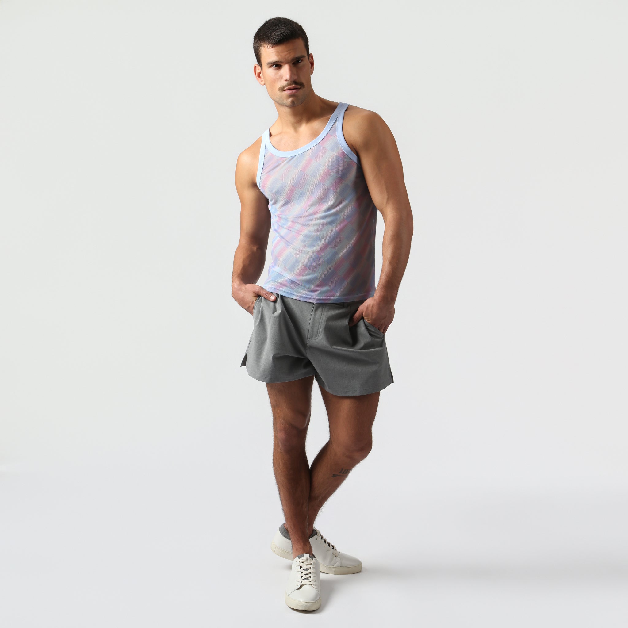 NEW- Lavender Twilo Print Mesh Roxy Tank