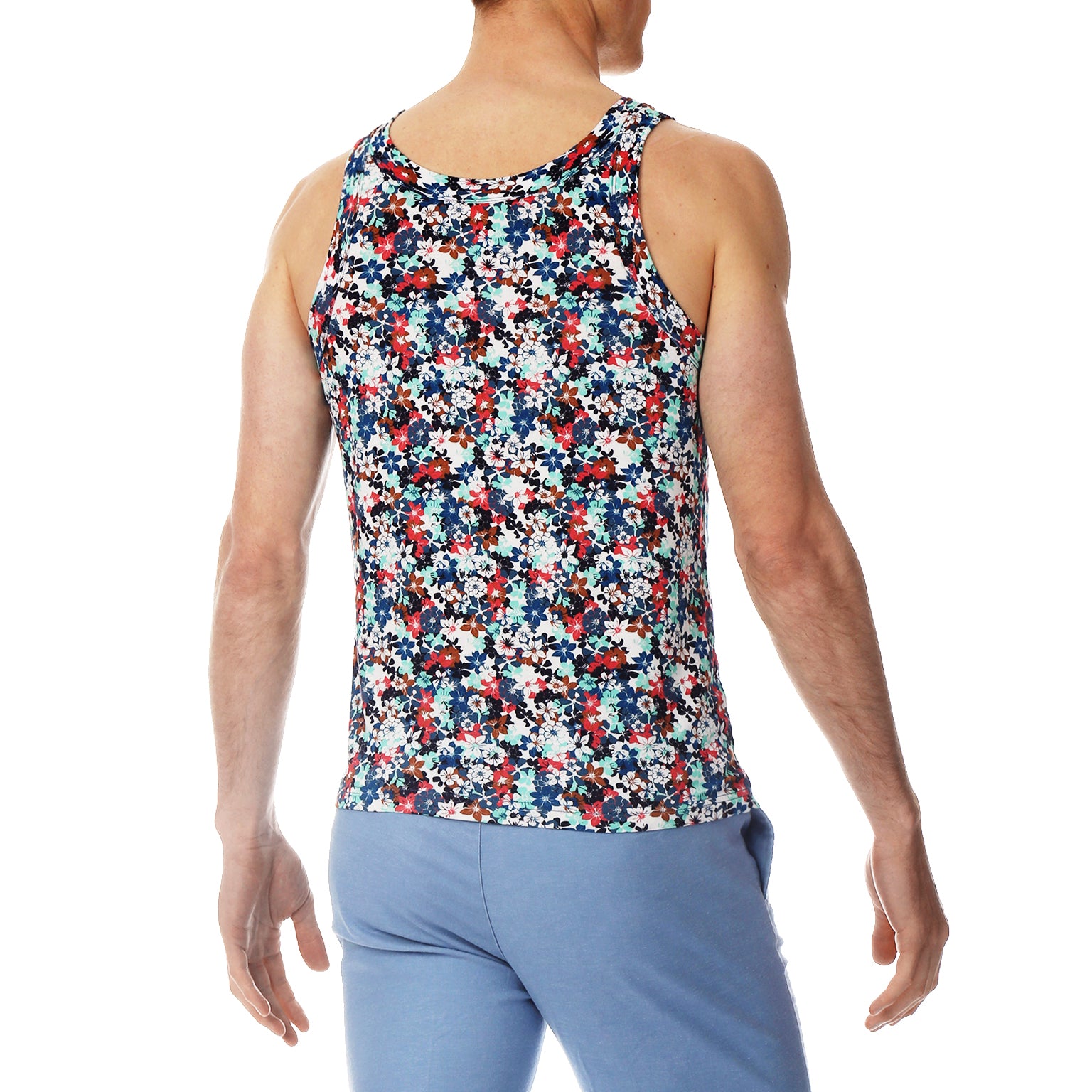 Blue Camelia Print Roxy Tank