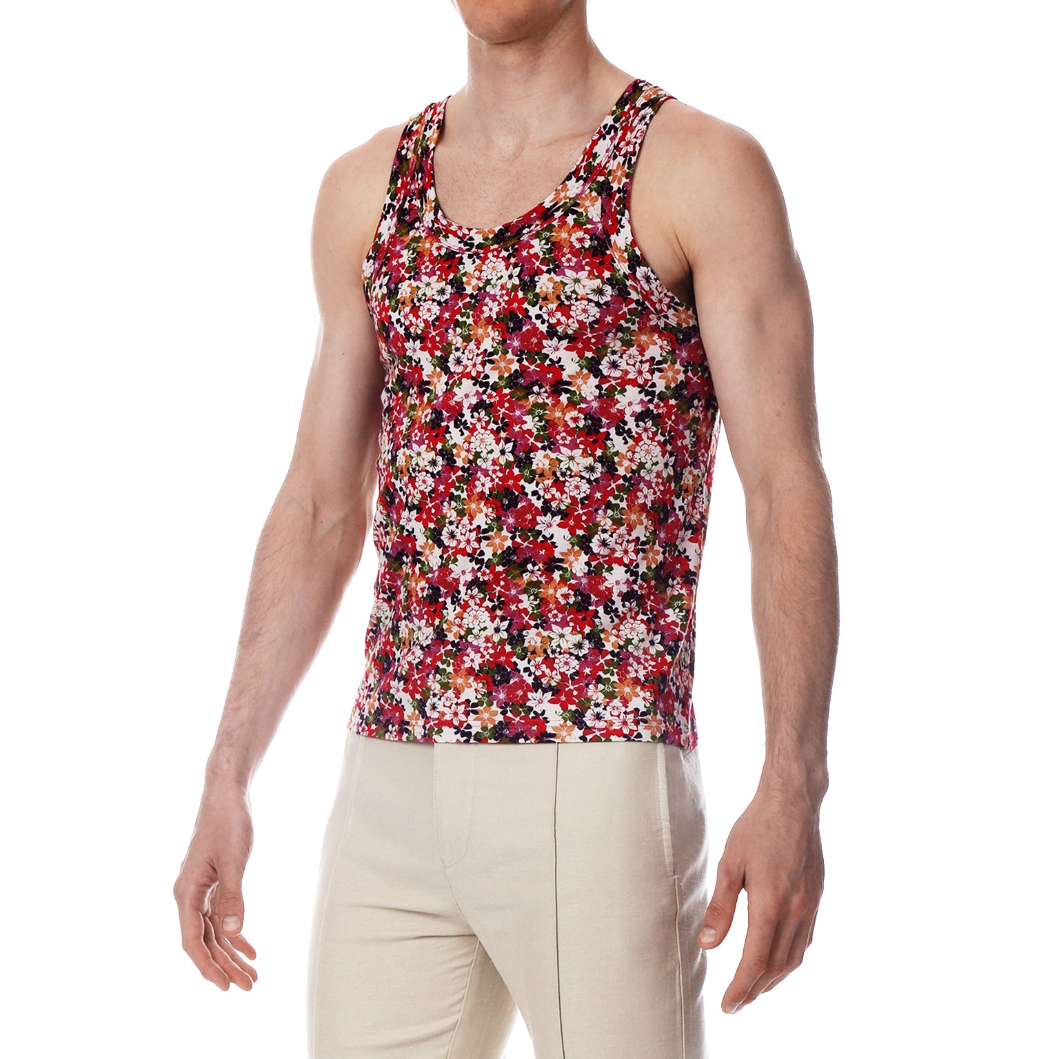 Pink Camelia Print Roxy Tank