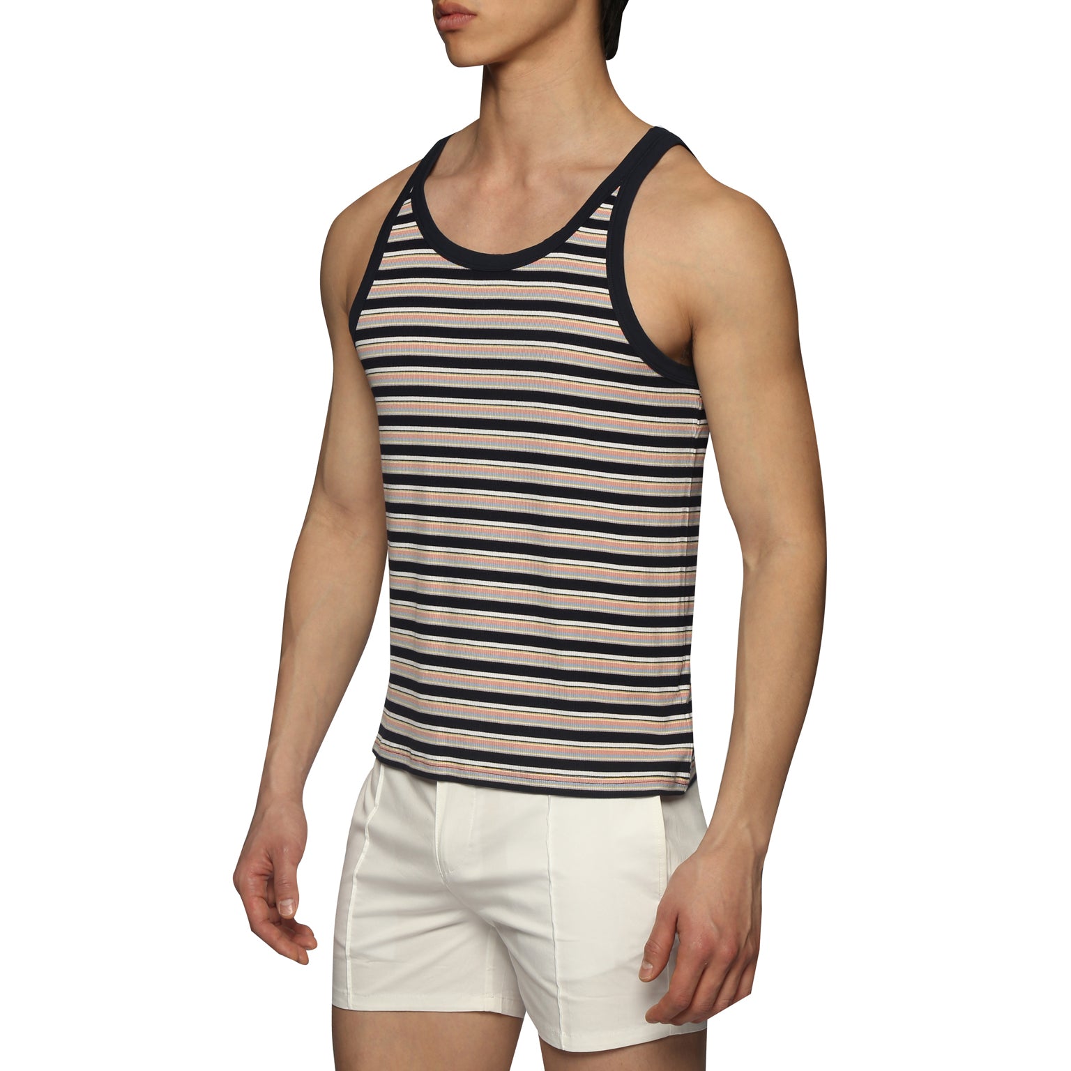 SAVE 70%- Dark Navy Stripe Roma Yarn Dye Tank - parke & ronen