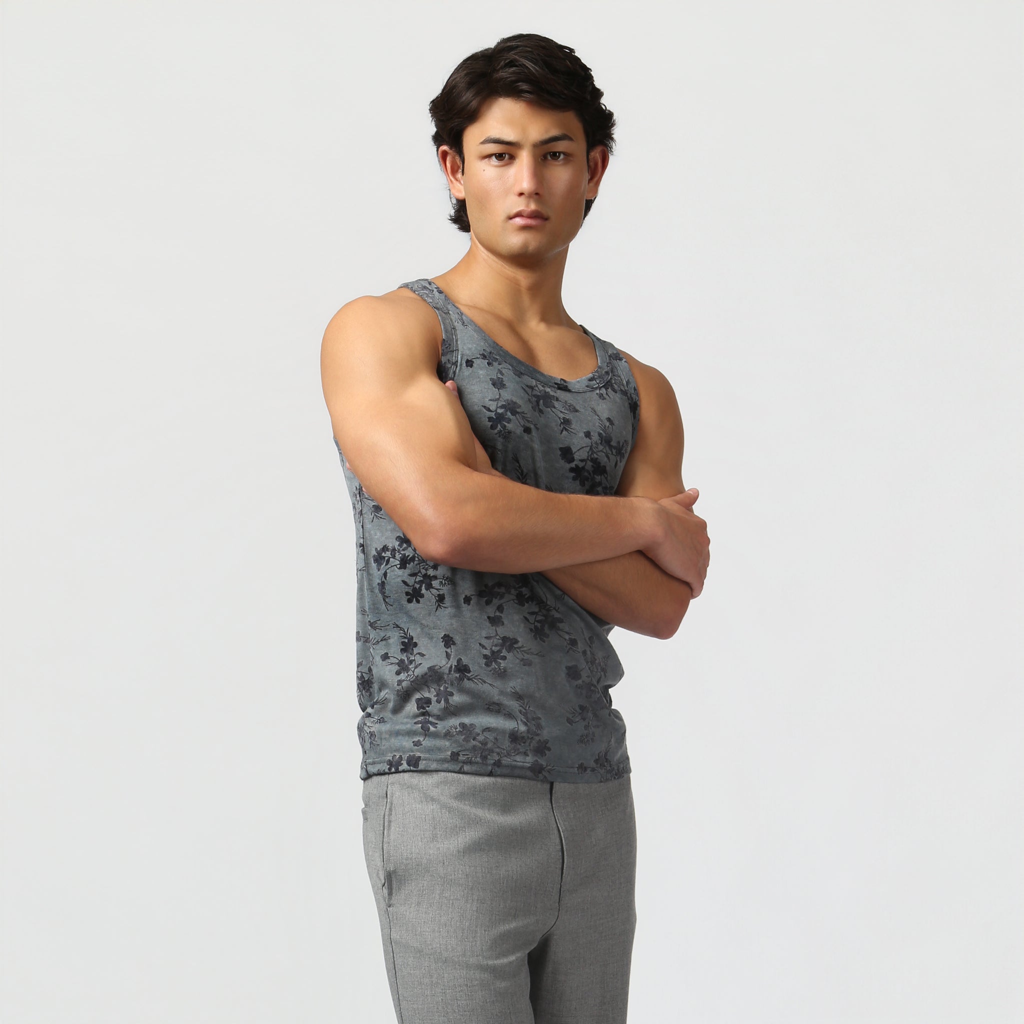 NEW- Lavender Grey Vale Rib Knit Roxy Tank
