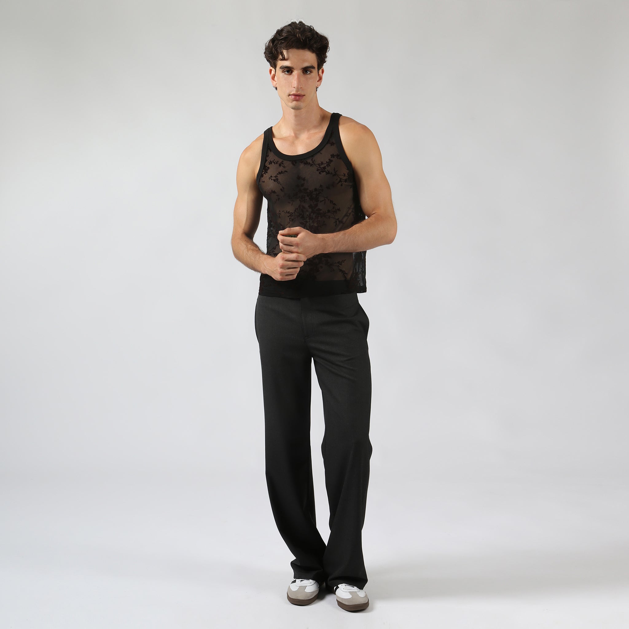 Black Ember Whisper Leaf Tank