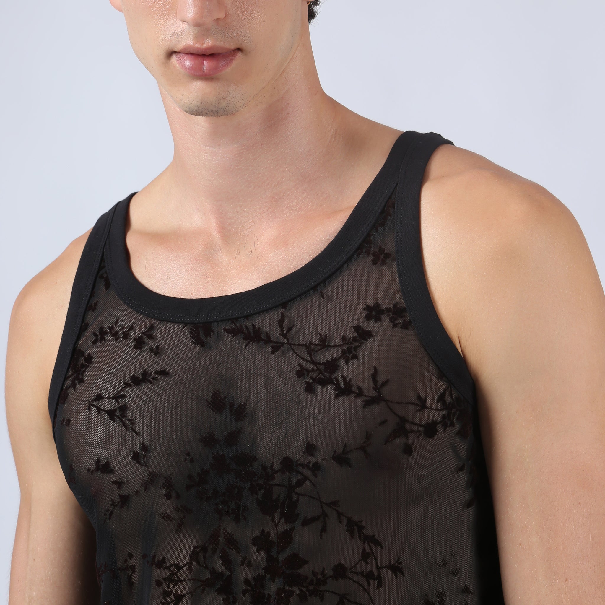 Black Ember Whisper Leaf Tank