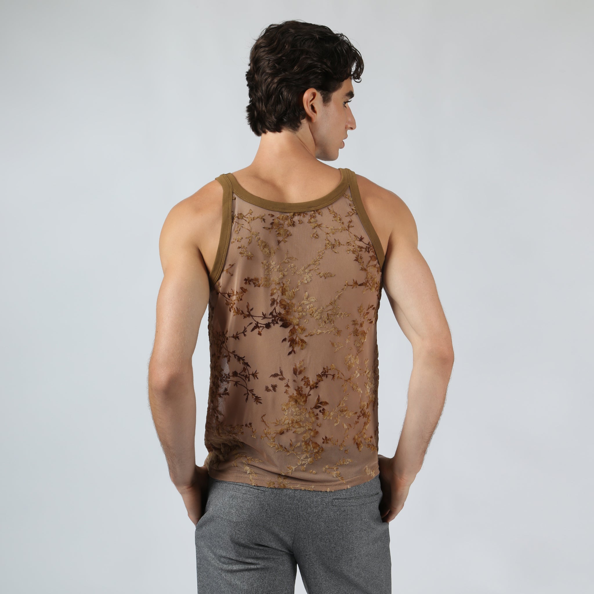 Taupe Whisper Leaf Tank
