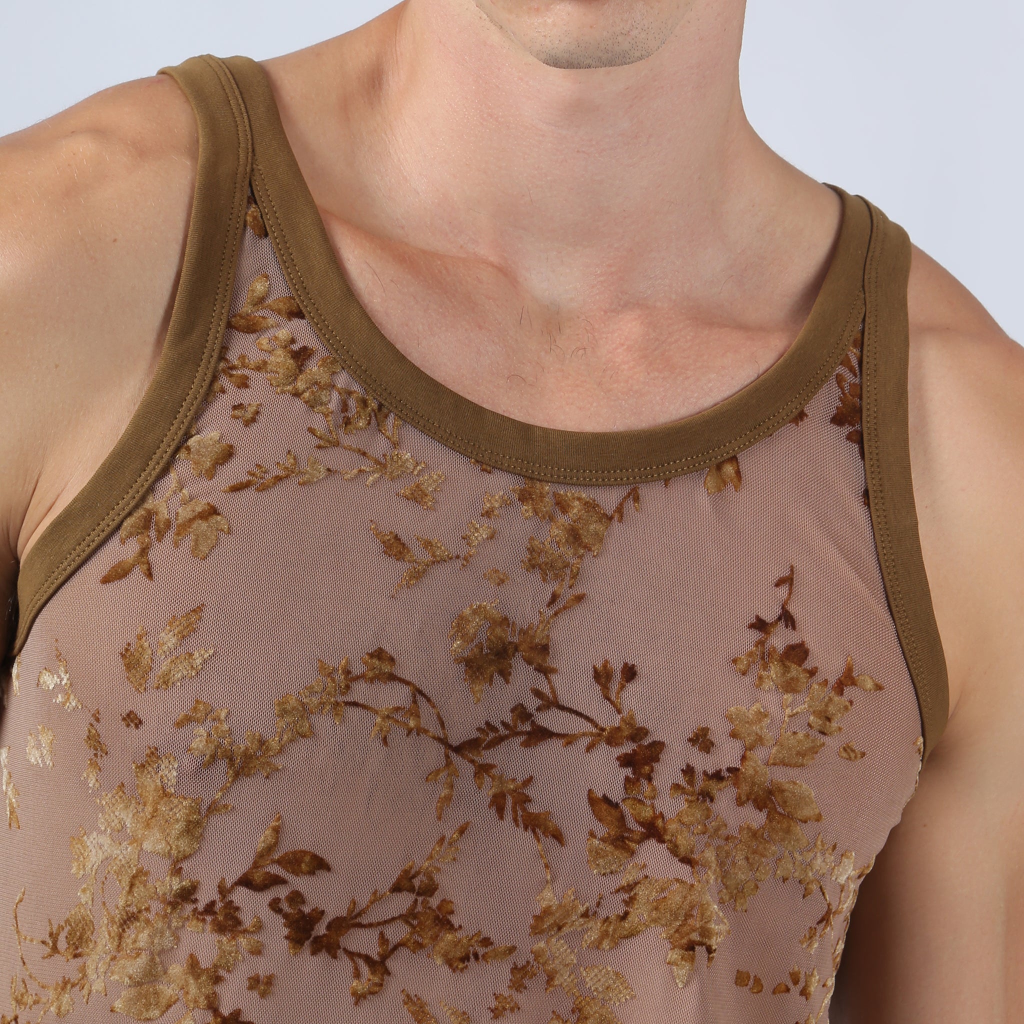 Taupe Whisper Leaf Tank