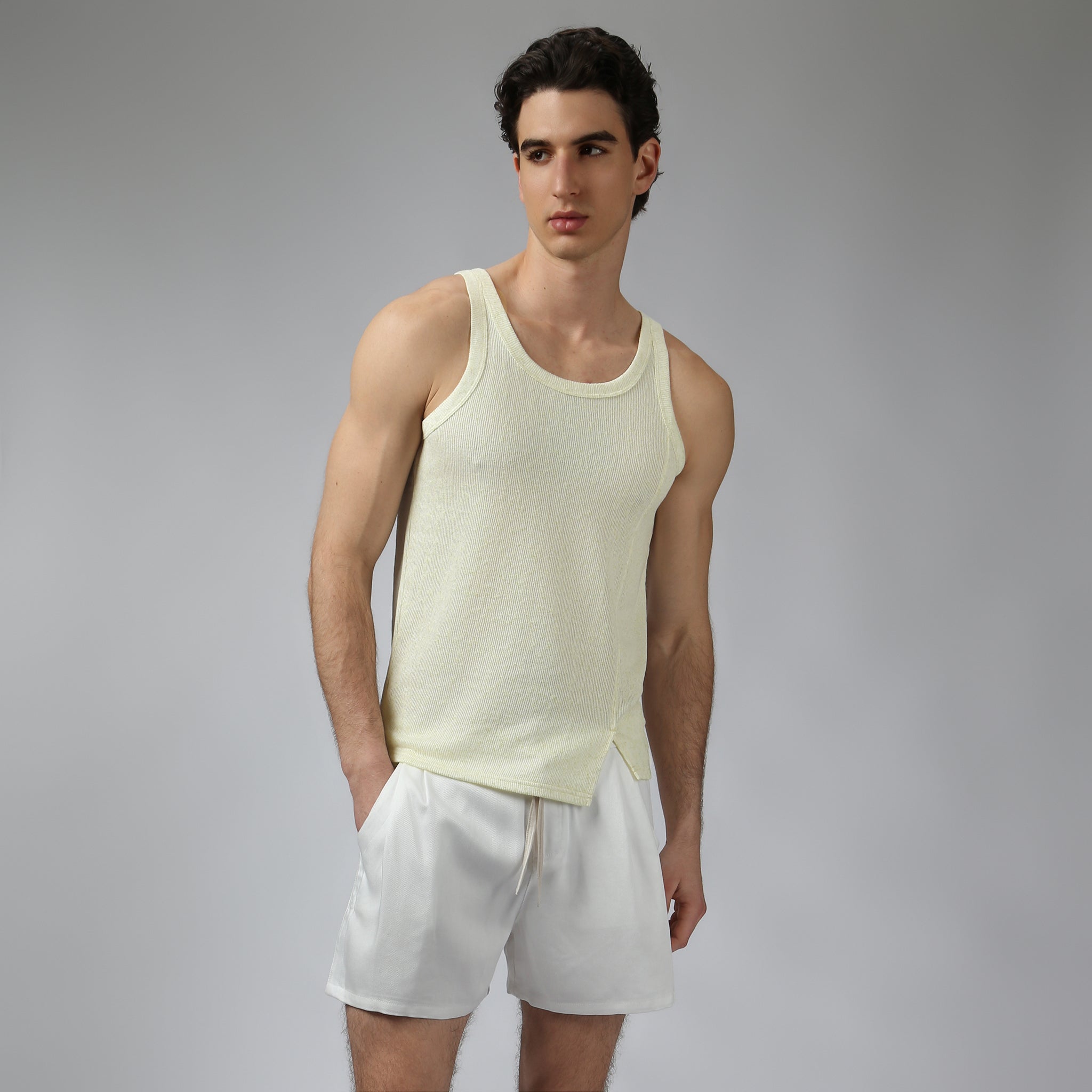 Key Lime Pointillist Roxy Tank - Parke & Ronen