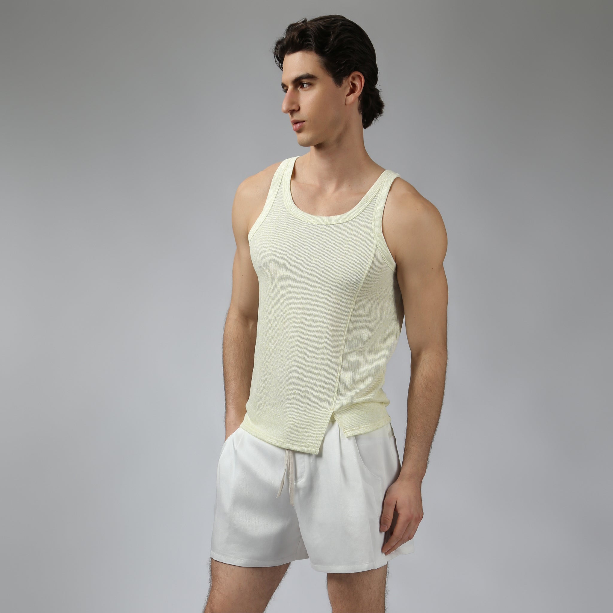 Key Lime Pointillist Roxy Tank - Parke & Ronen