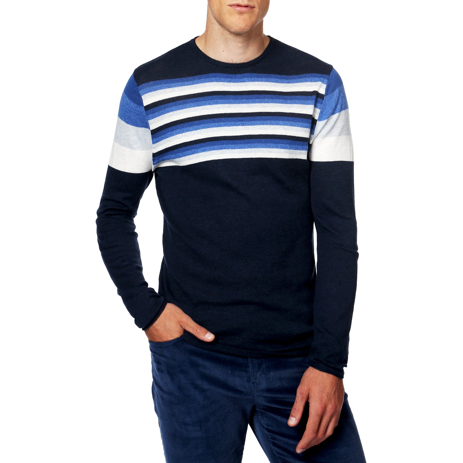 NEW- Navy Endeavor Stripe Jersey