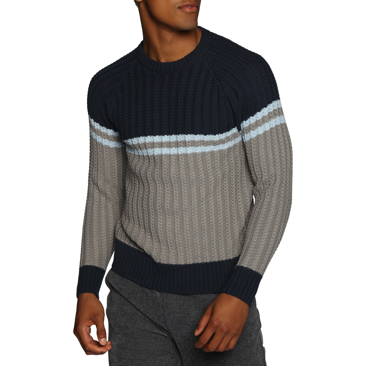 Midnight Swansea Cable Knit Sweater - parke & ronen