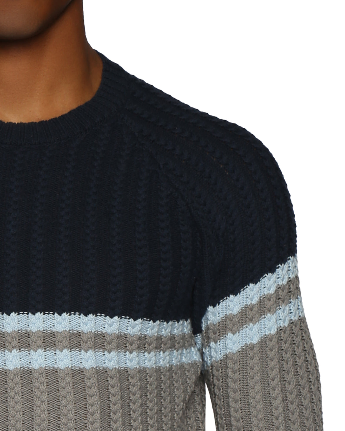 Midnight Swansea Cable Knit Sweater - parke & ronen