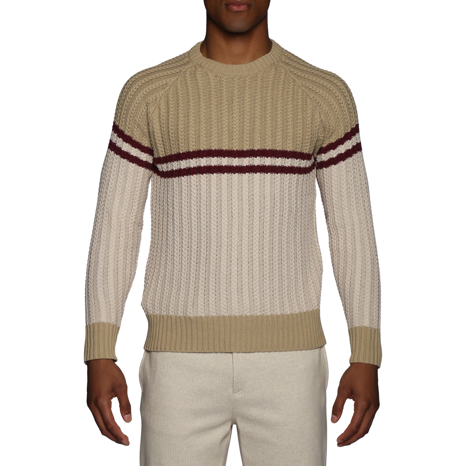Wheat Swansea Cable Knit Sweater - parke & ronen