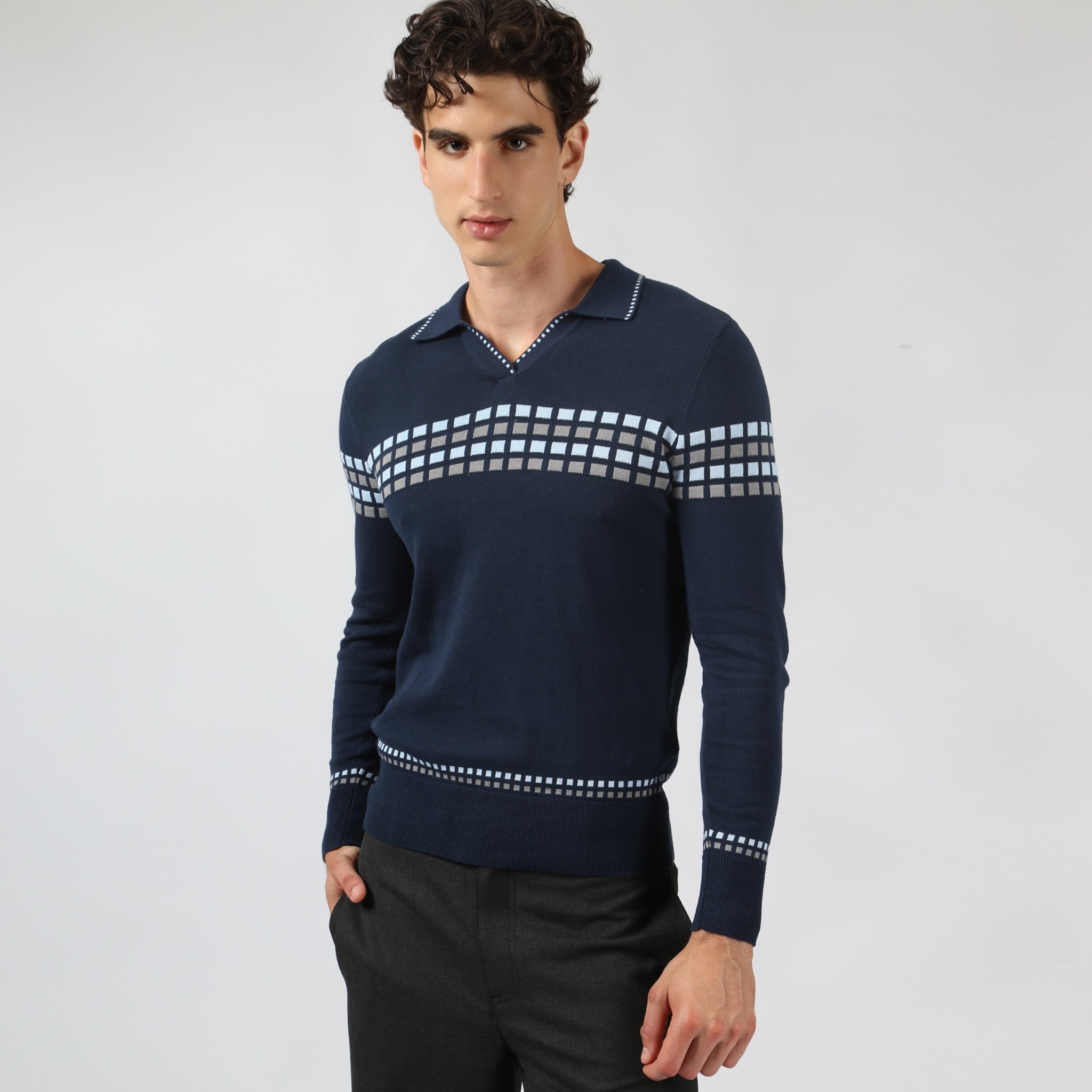 Midnight Tenby Polo Sweater