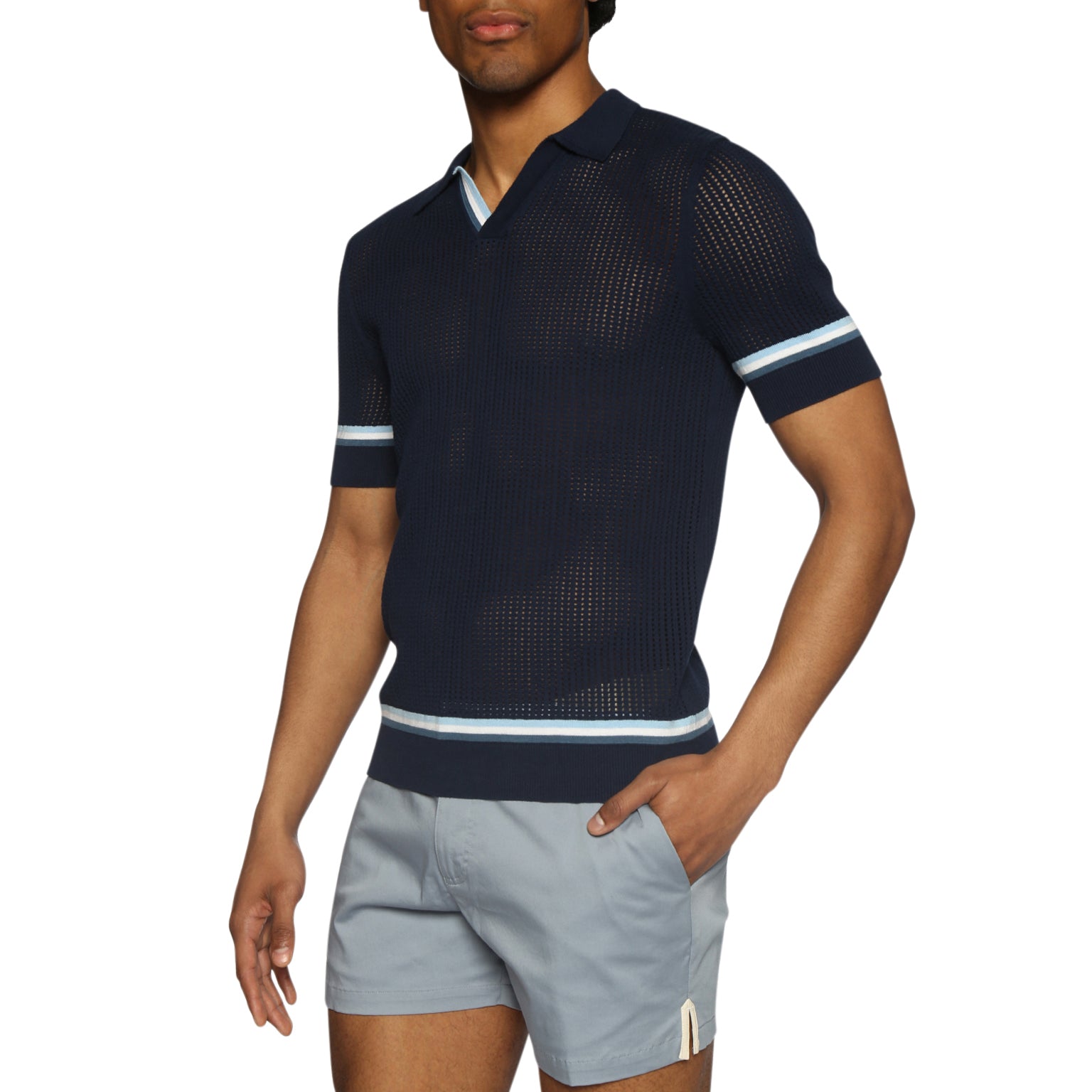 Navy Havana Knit Polo