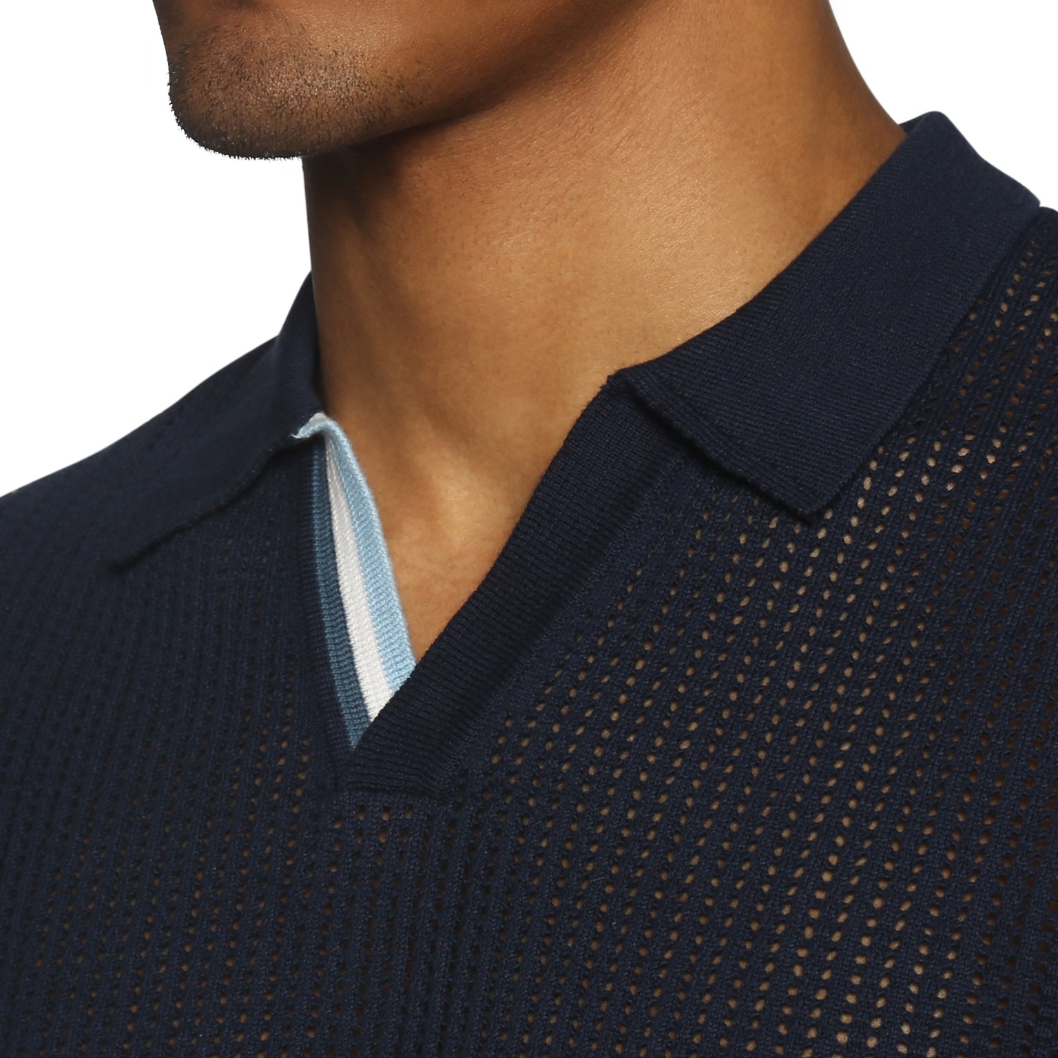 Navy Havana Knit Polo