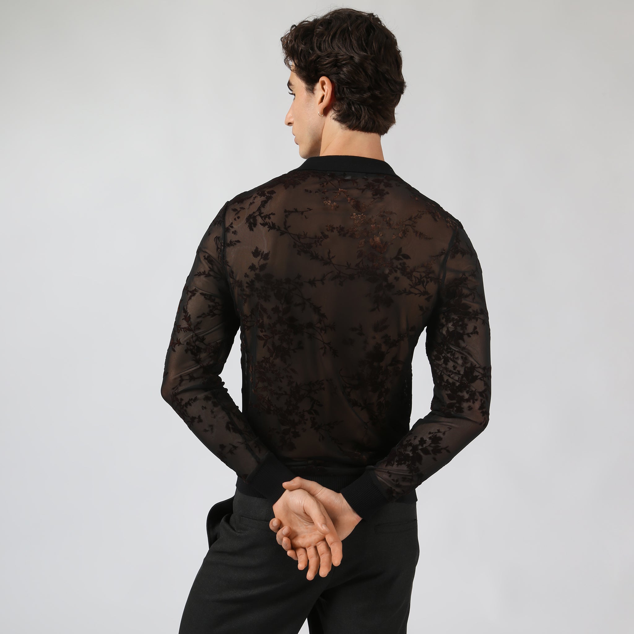 Black Ember Whisper Leaf Polo
