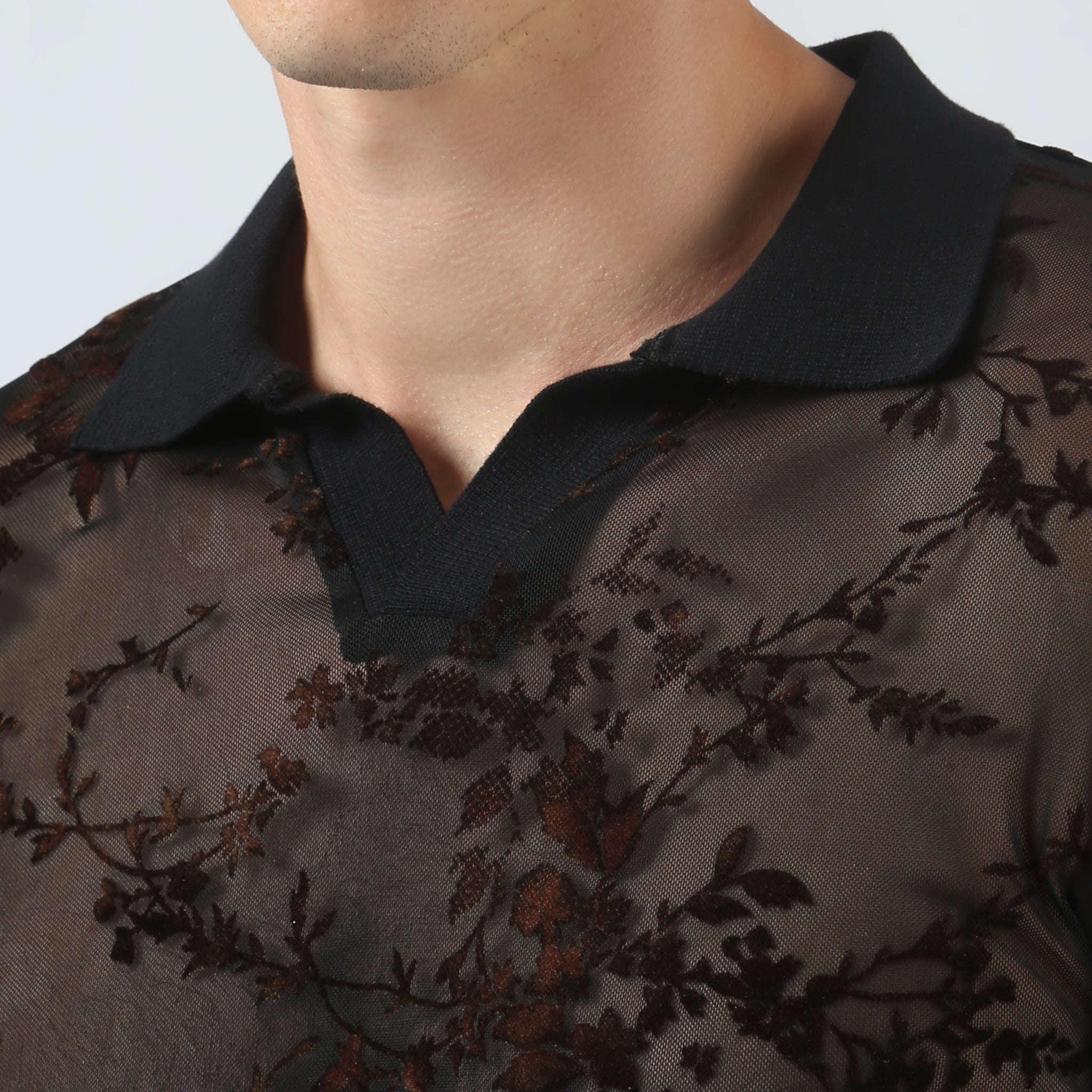 Black Ember Whisper Leaf Polo