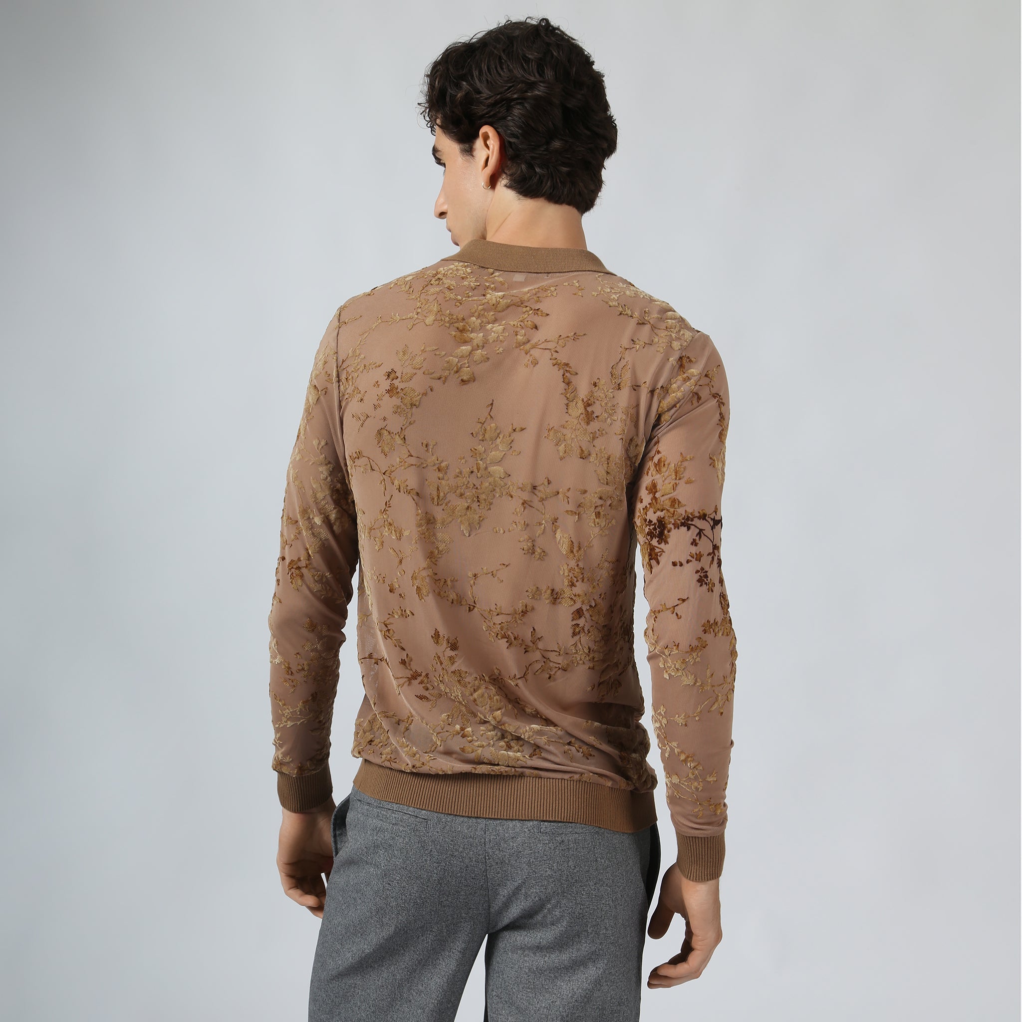 Taupe Whisper Leaf Polo