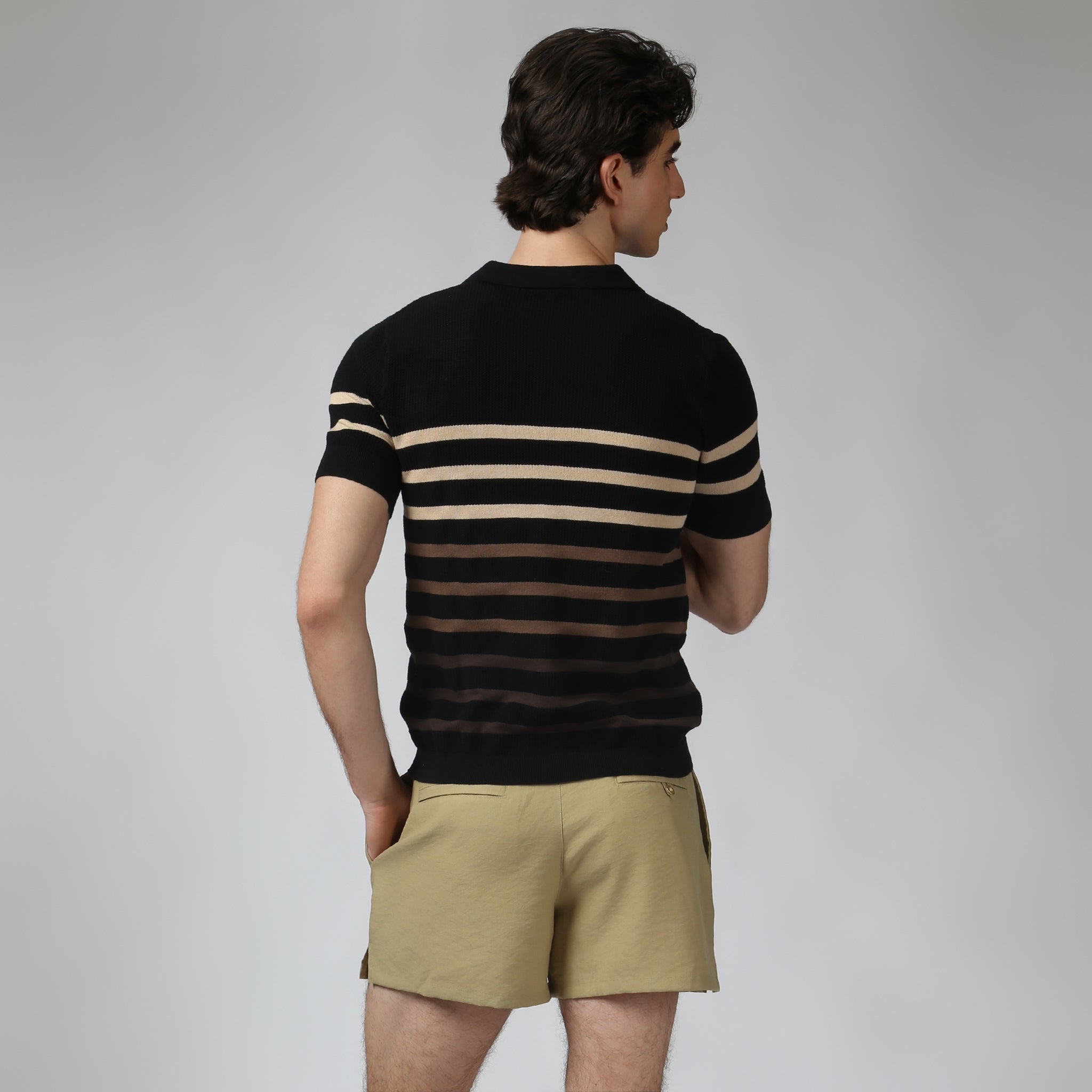 NEW- Black Seabreeze Knit Polo - Parke & Ronen
