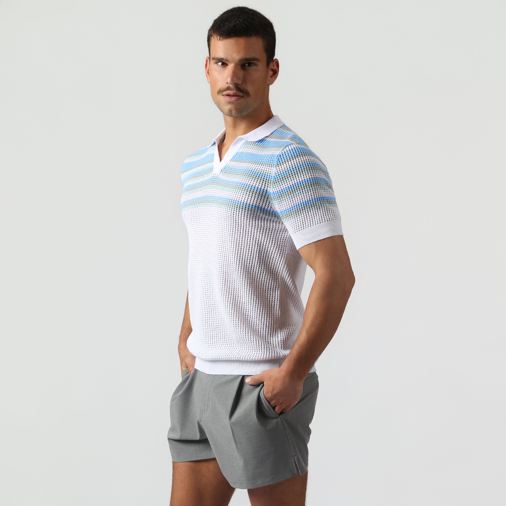 NEW- White Sky Sismano Knit Polo