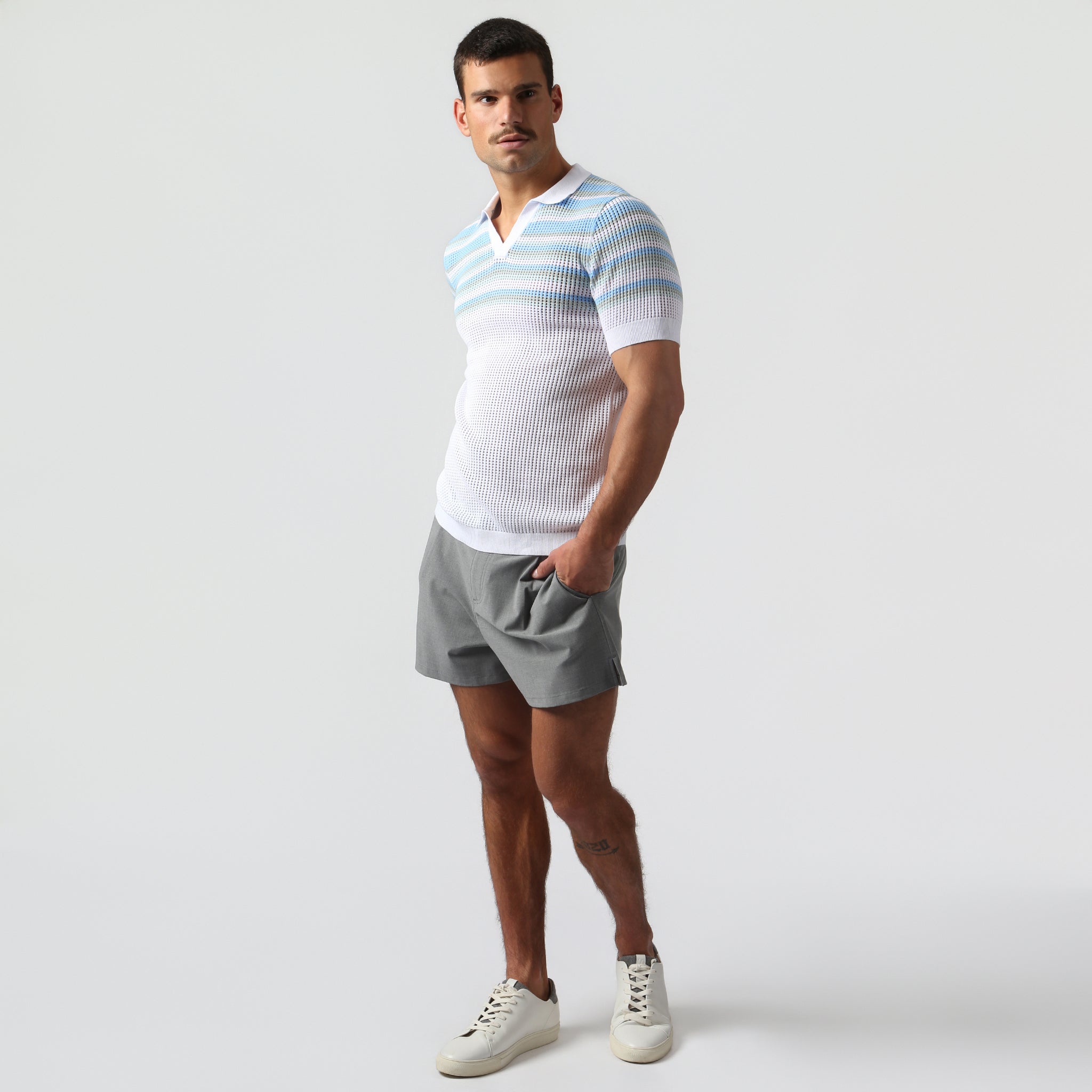 NEW- White Sky Sismano Knit Polo