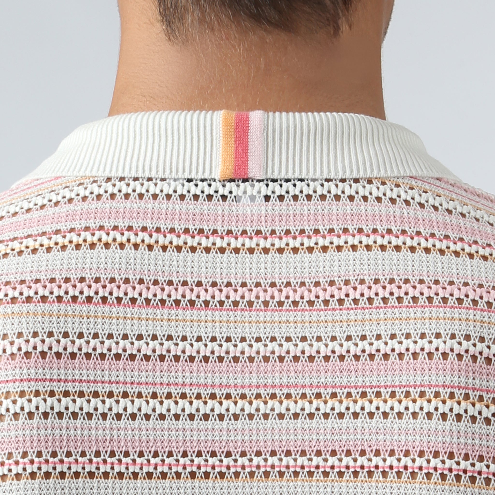 NEW- Blush Stripe Argento Knit Polo