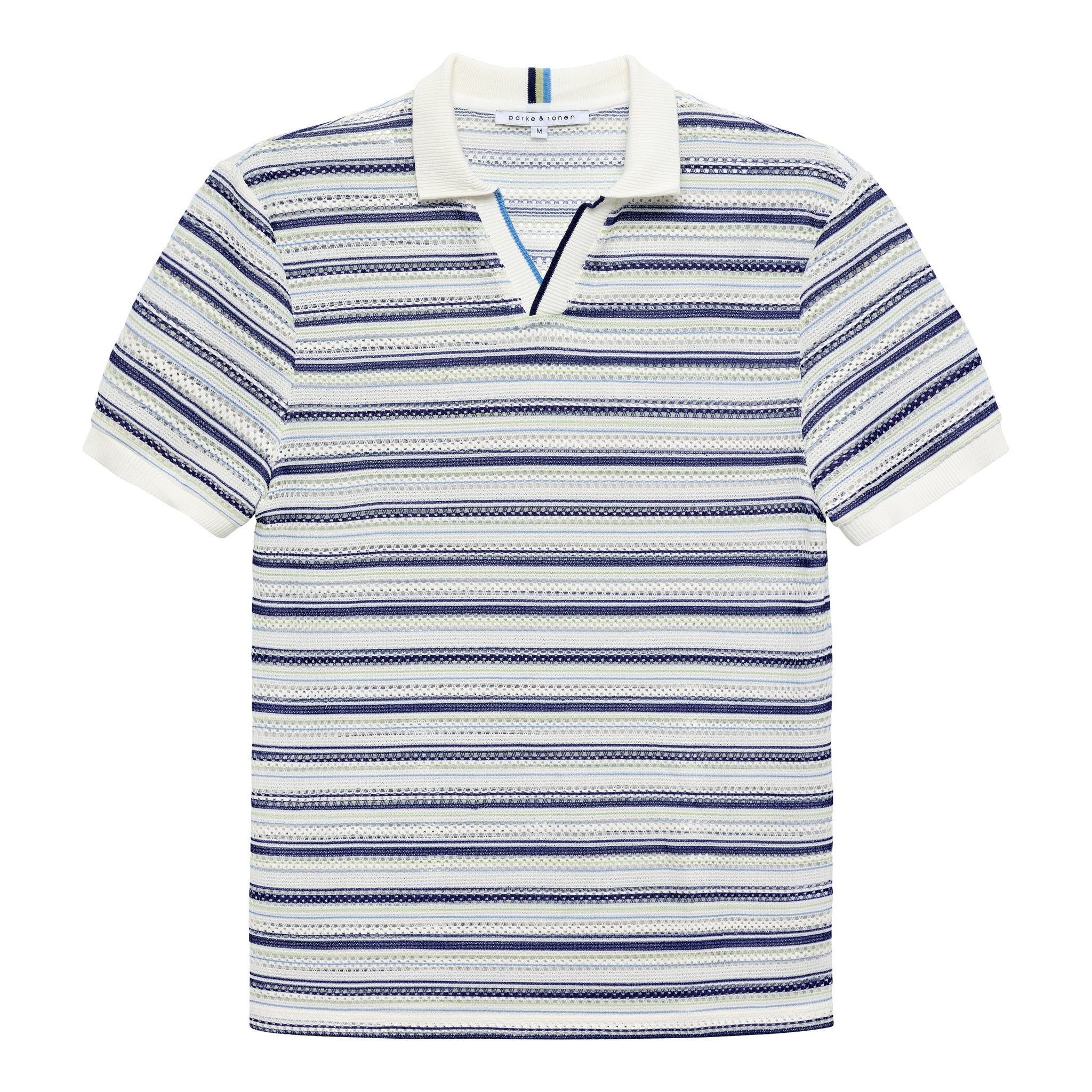 NEW- Marine Stripe Argento Knit Polo