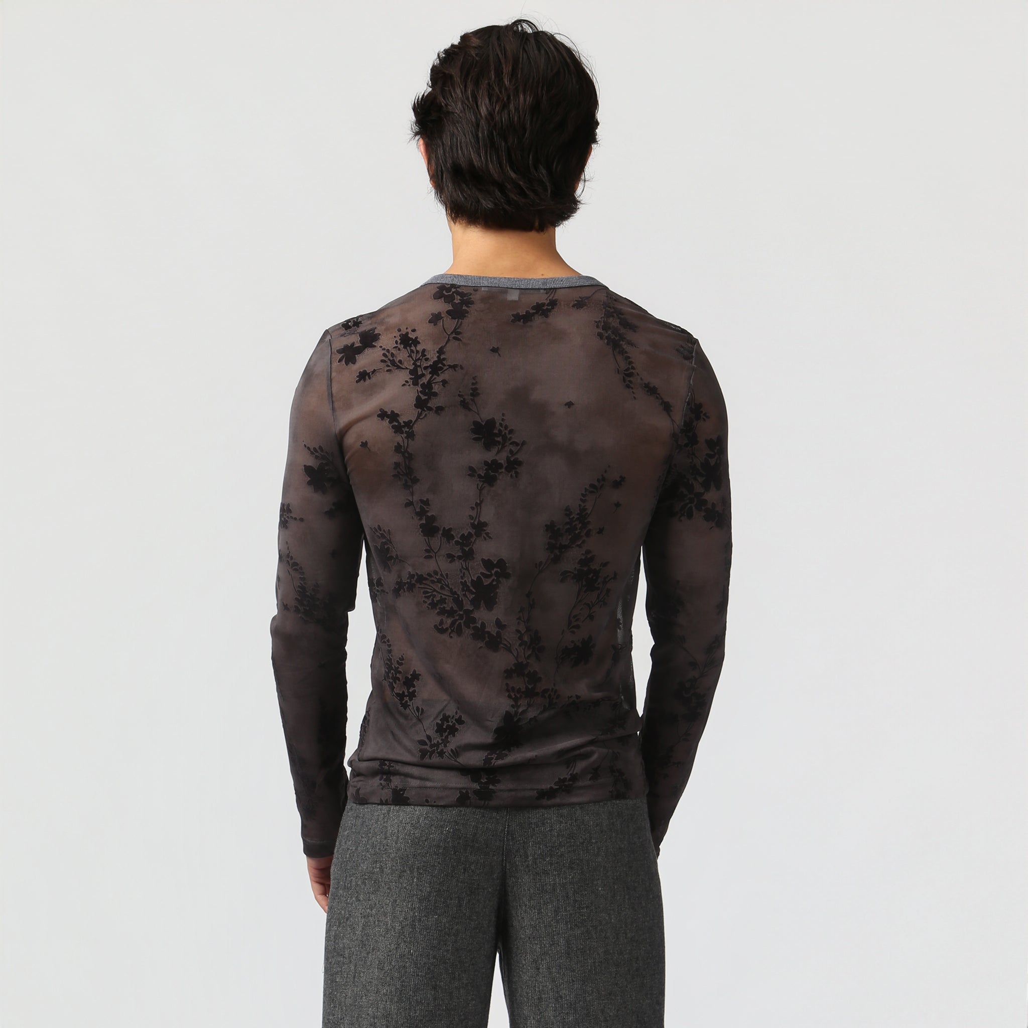 NEW- Charcoal Nocturne Mesh Henley
