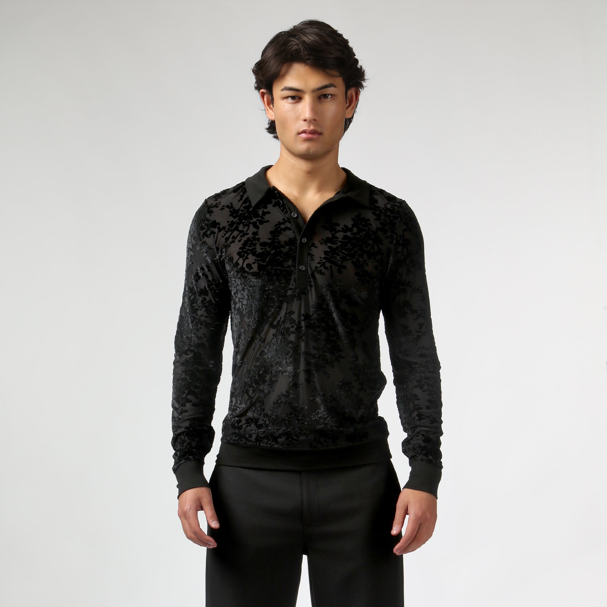 NEW- Black Heath Velvet Polo