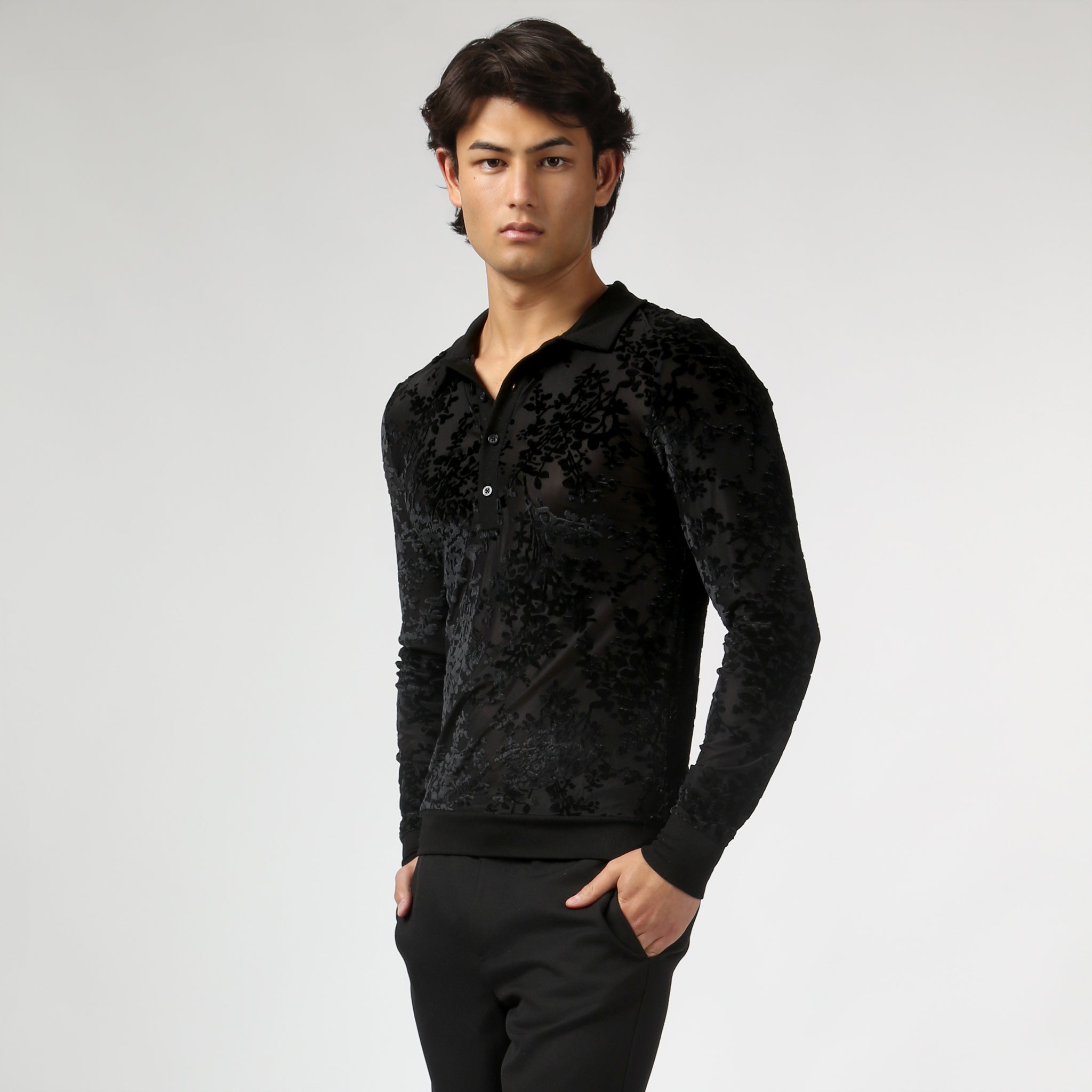 NEW- Black Heath Velvet Polo