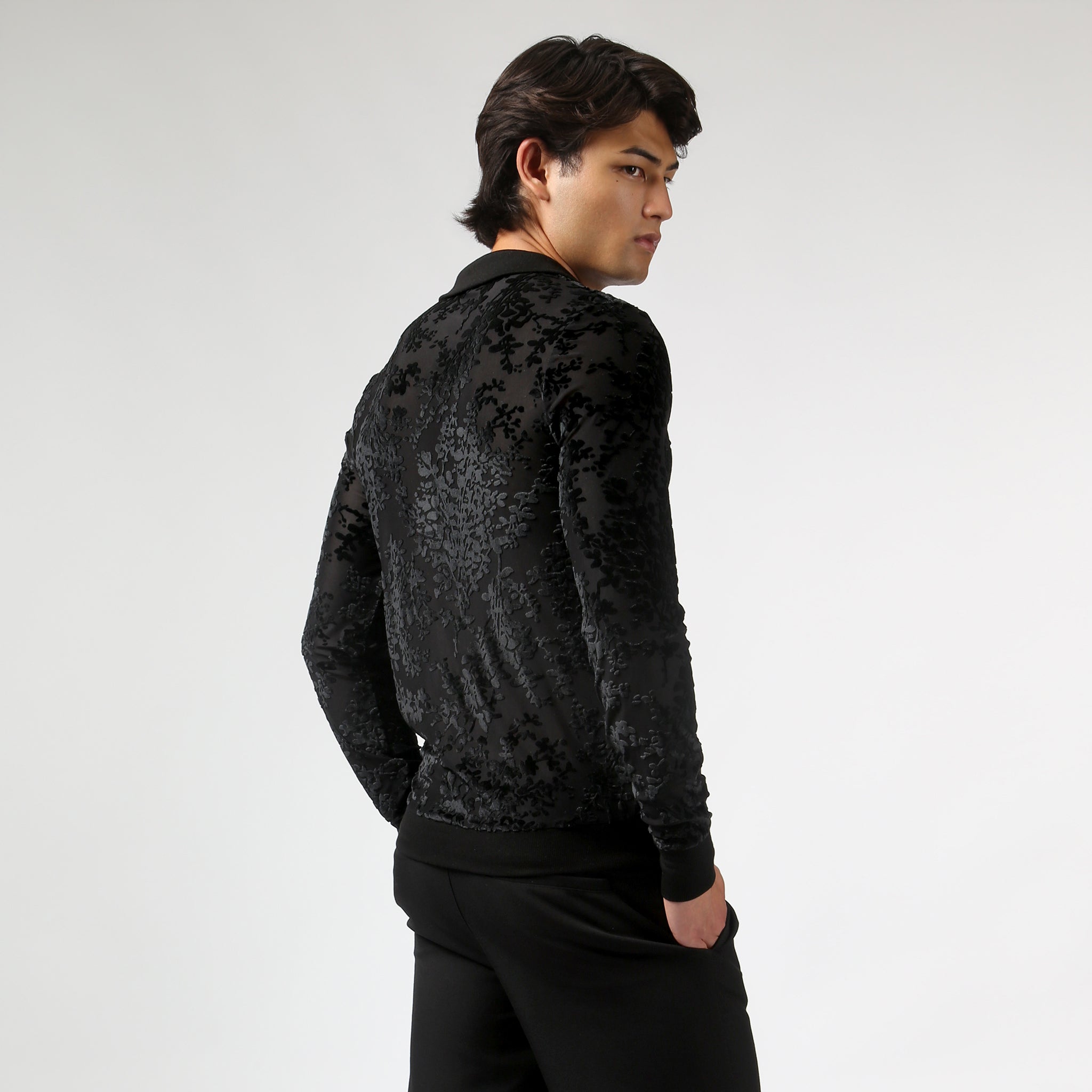 NEW- Black Heath Velvet Polo