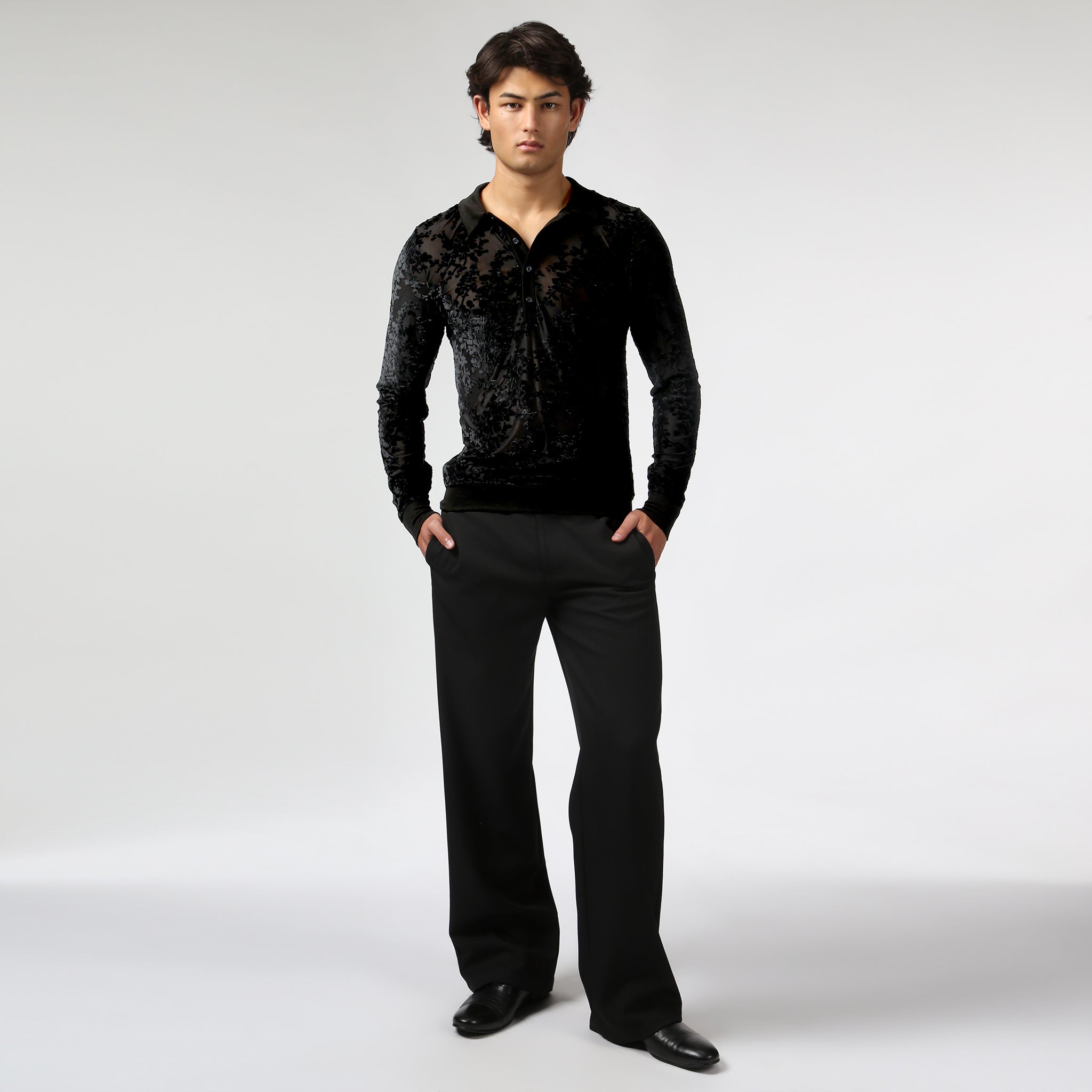 NEW- Black Heath Velvet Polo