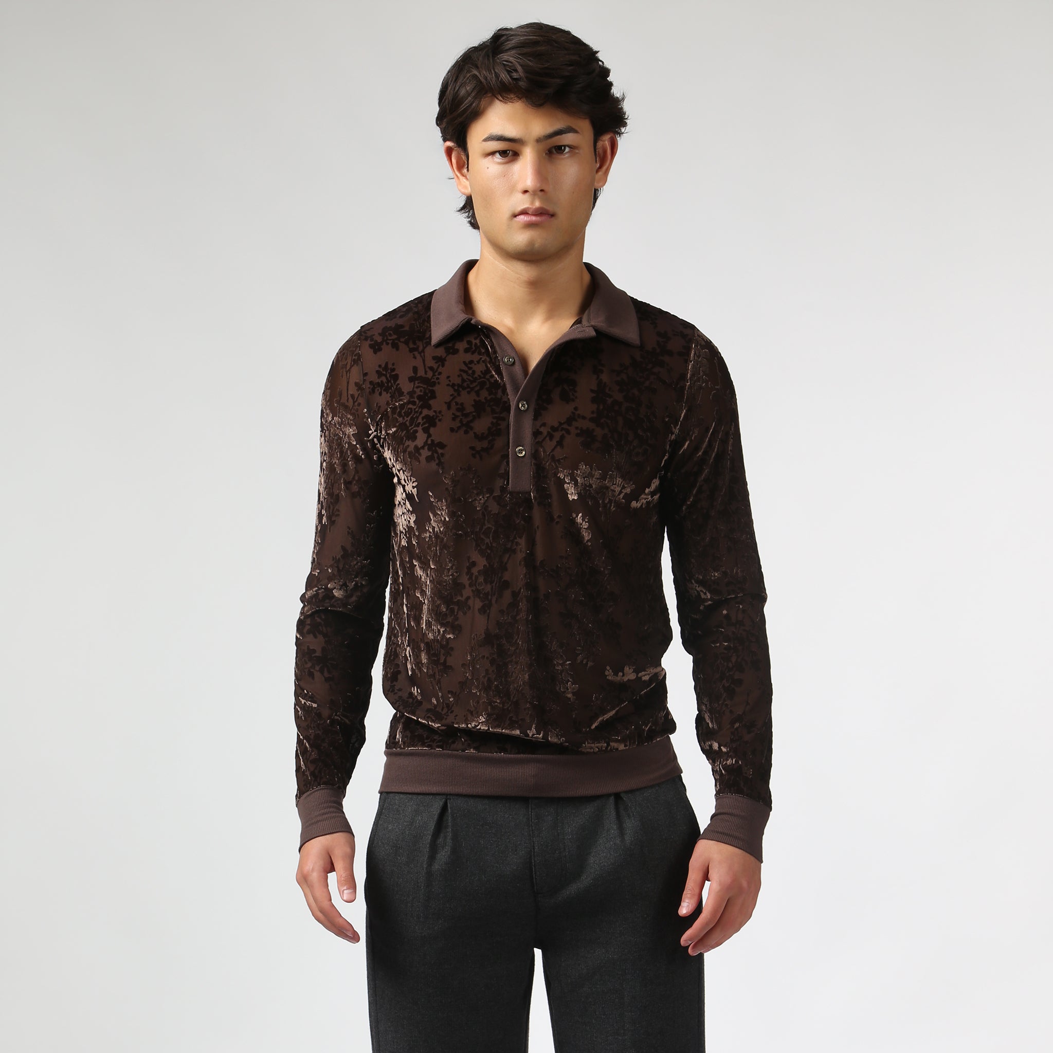 NEW- Burnt Umber Heath Velvet Polo