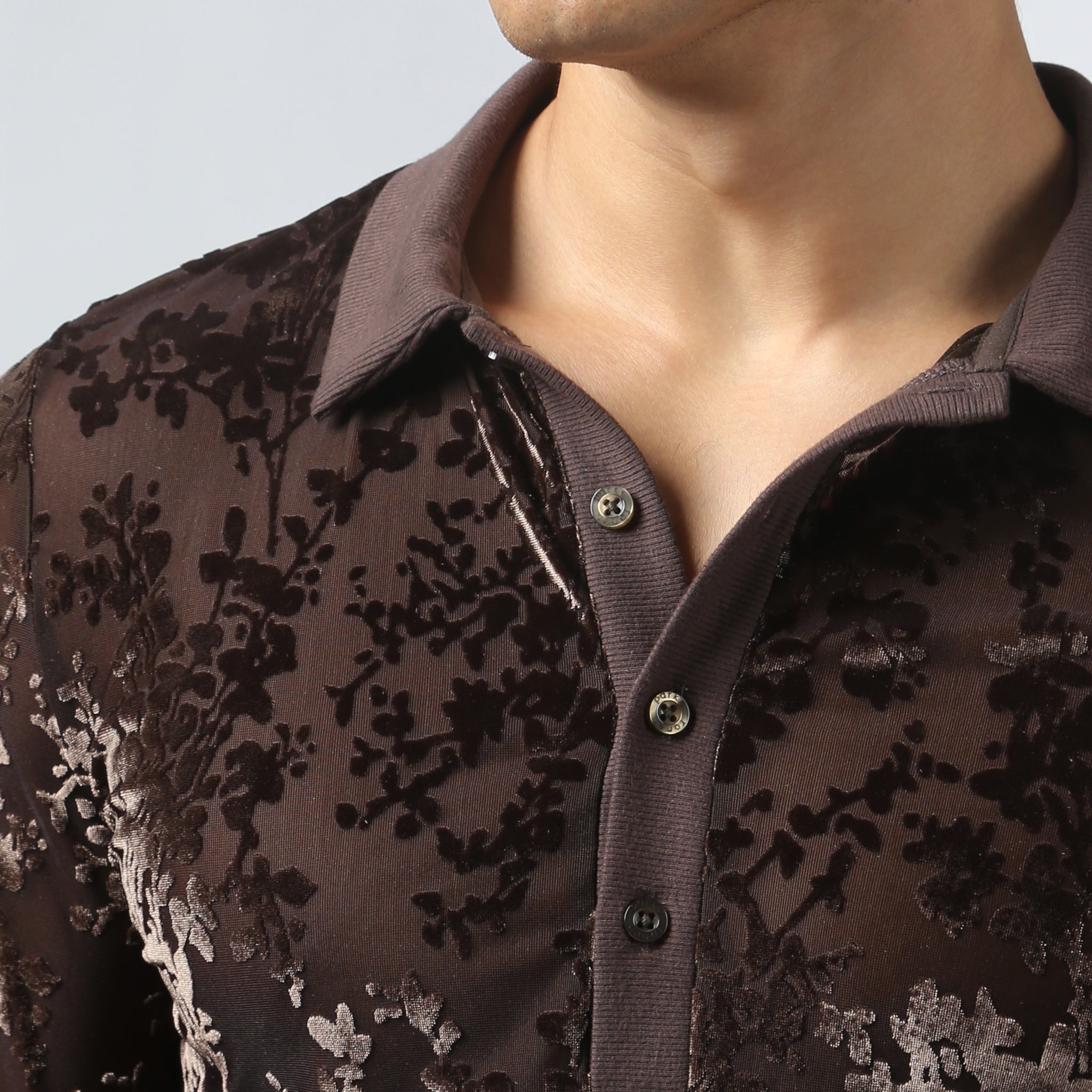 NEW- Burnt Umber Heath Velvet Polo
