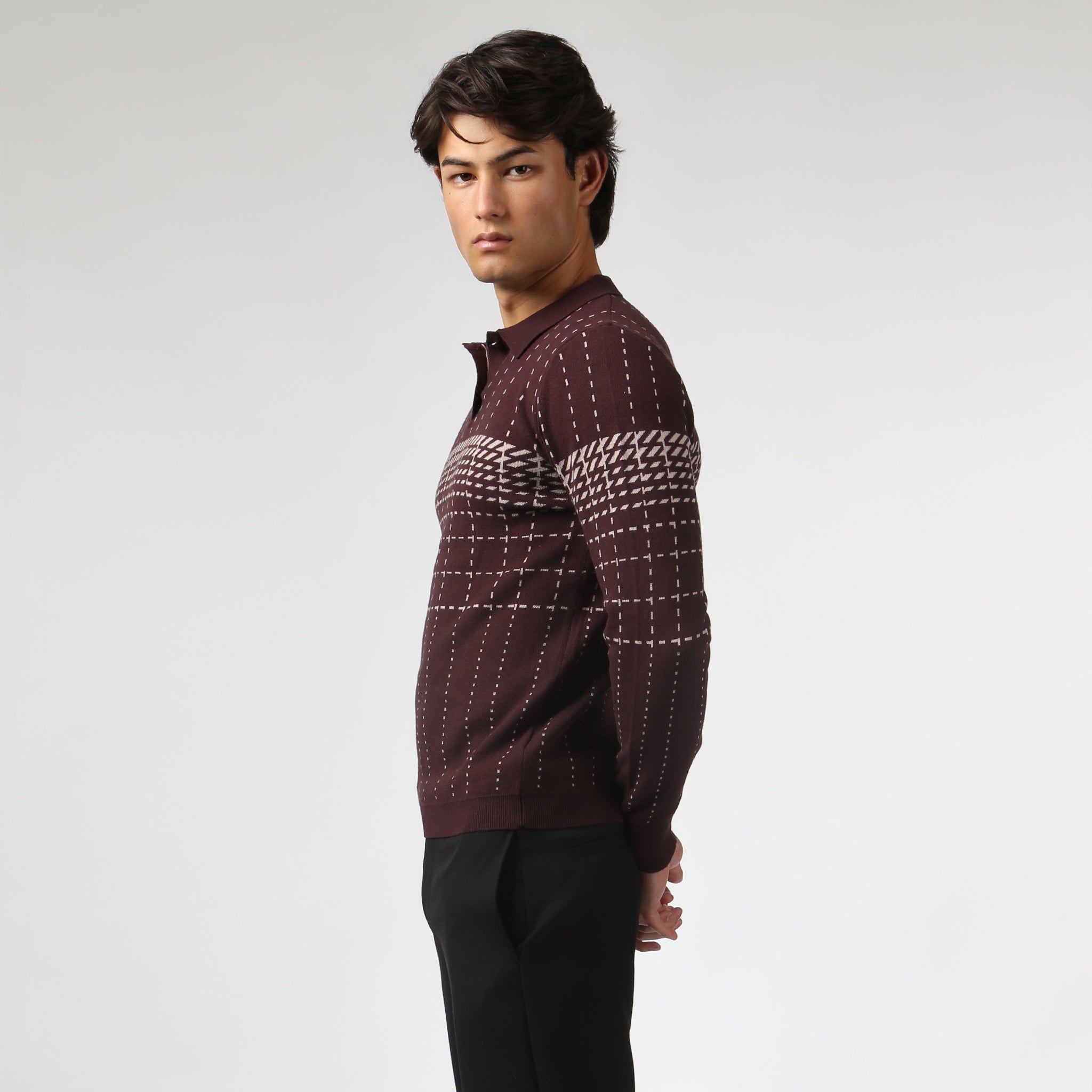 NEW- Mahogany Harris Check Knit Polo