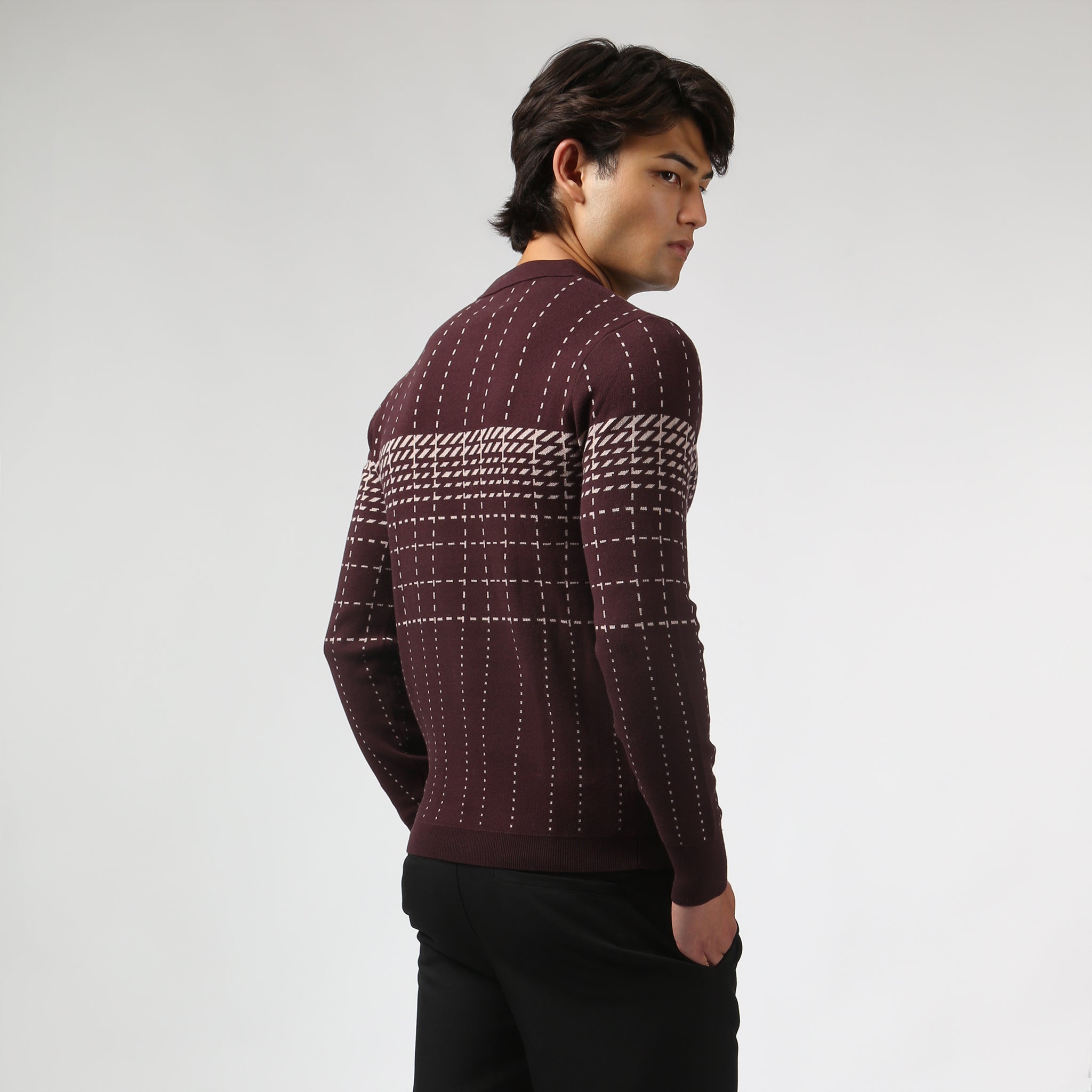 NEW- Mahogany Harris Check Knit Polo